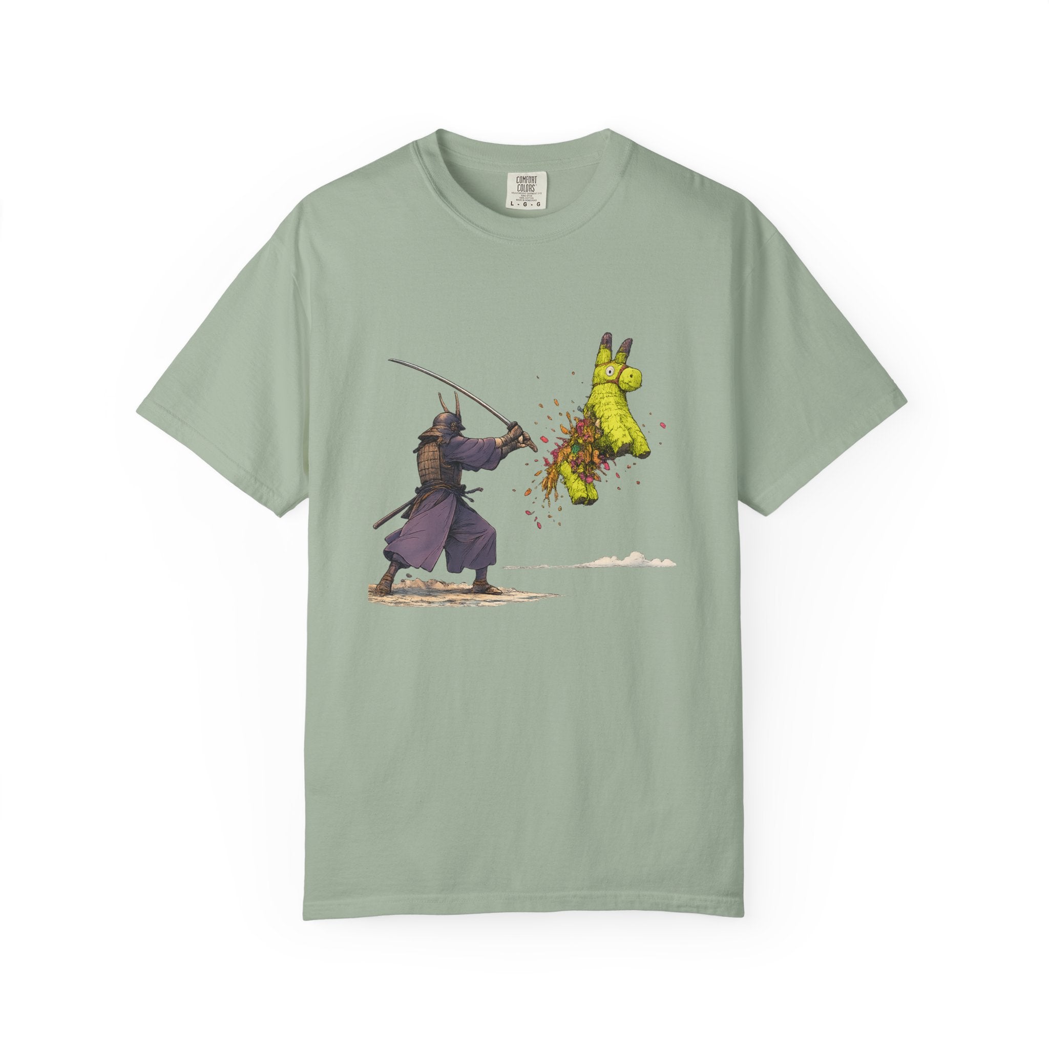 Samurai Piñata T-Shirt — Funny Sword Striking Piñata Tee