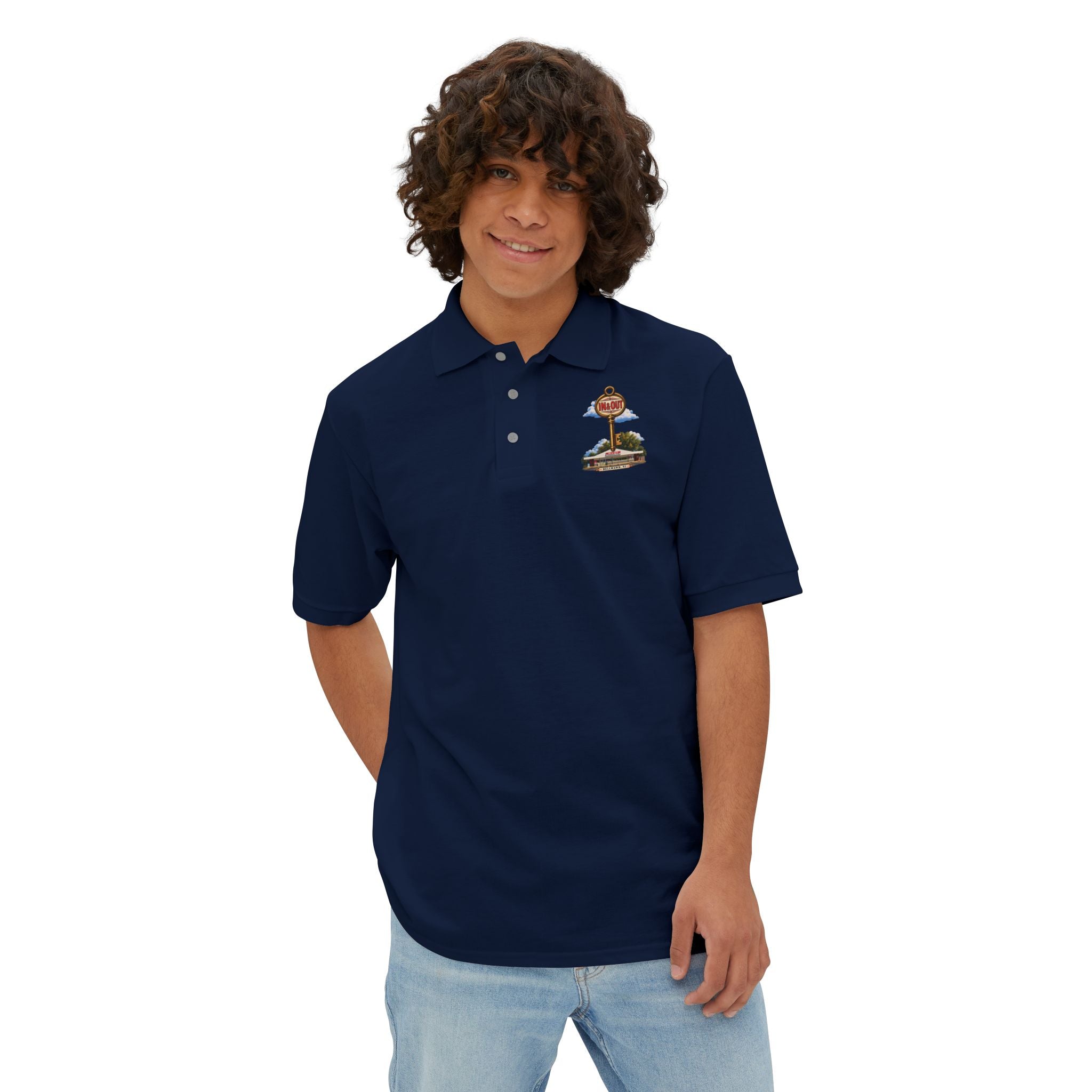 Men's Polo with Golf Sign Embroidery — Casual Golf Course Shirt