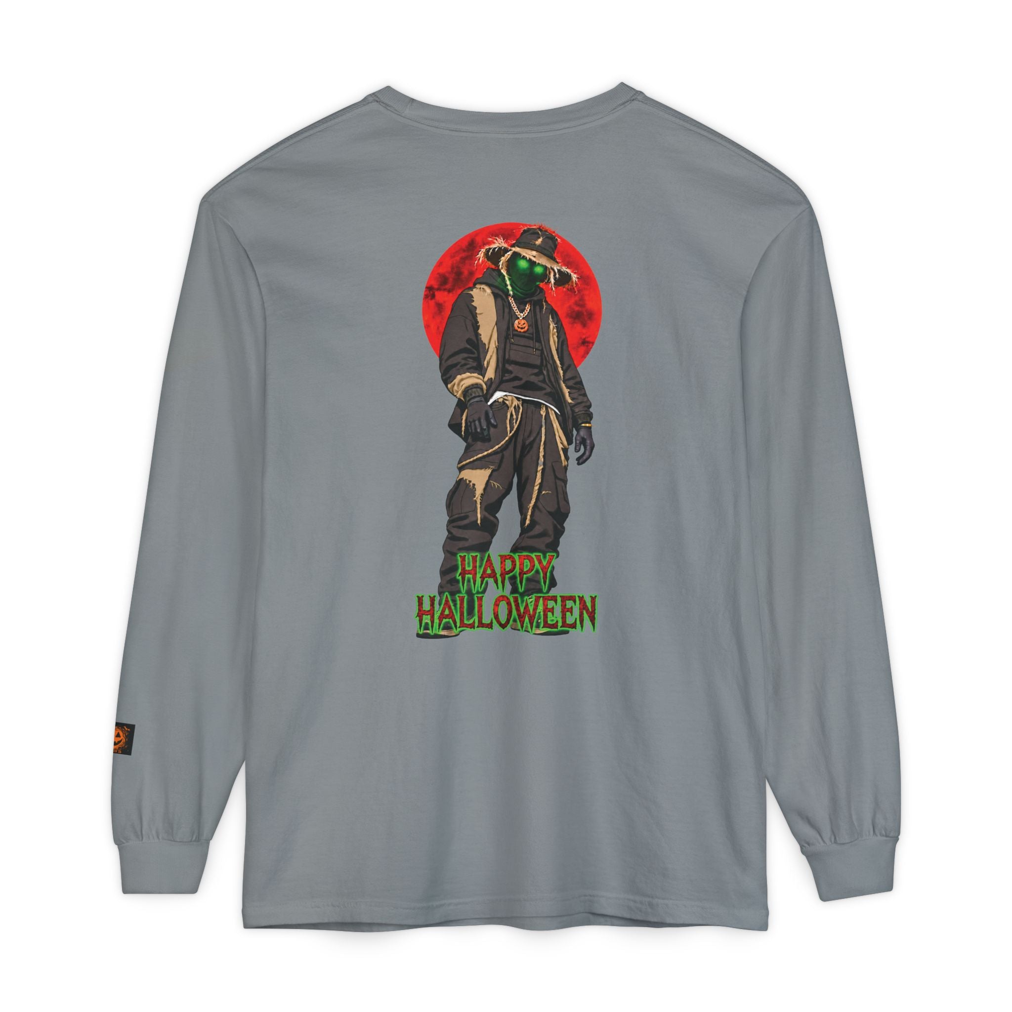 Unisex Garment-dyed Long Sleeve Halloween Biker-Wear T-Shirt