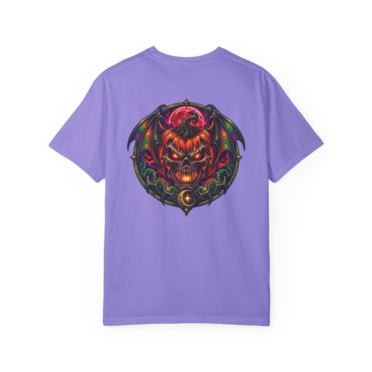 Demonic Bat Key T-Shirt — Gothic Skull Back Graphic Tee