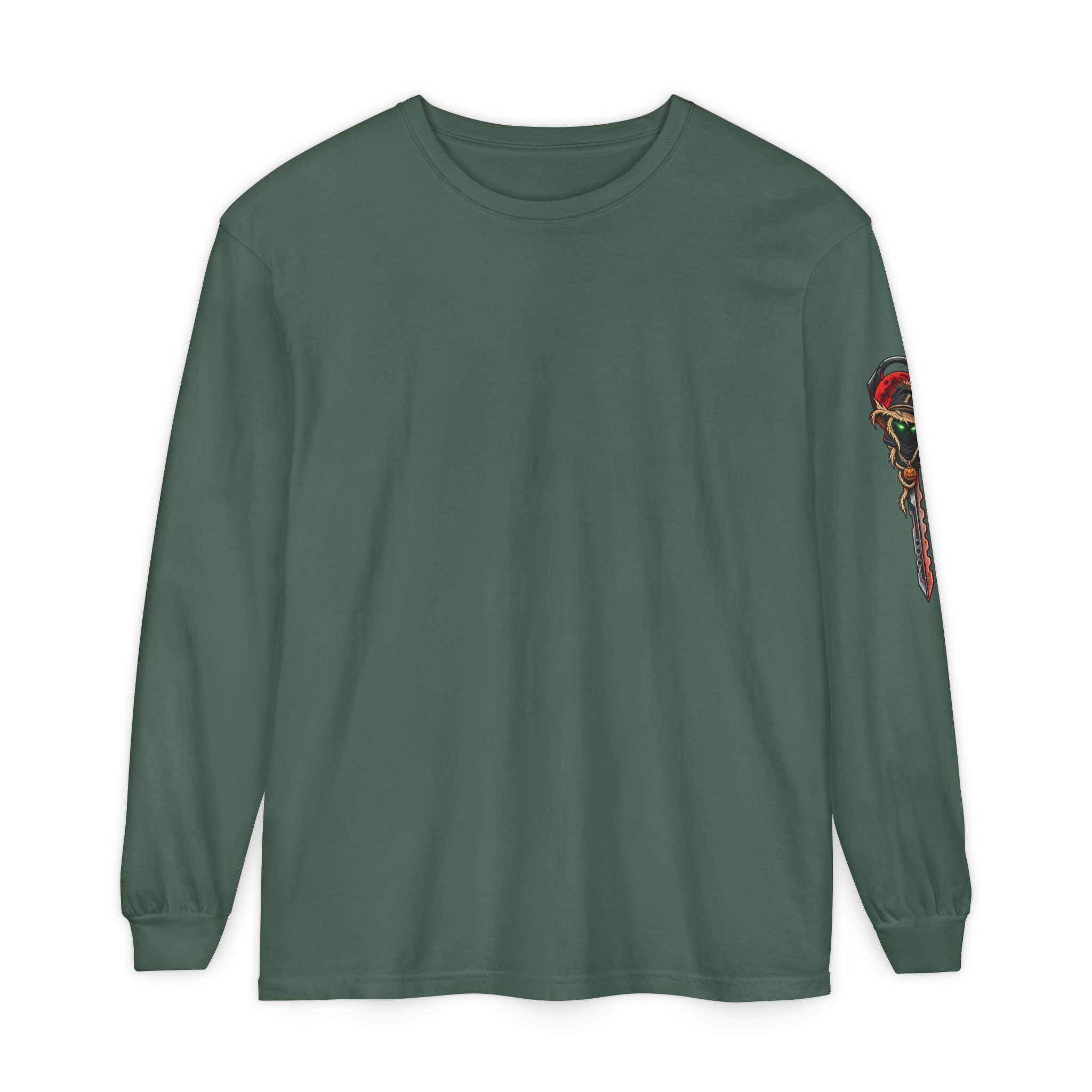 Unisex Garment-dyed Long Sleeve Halloween Biker-Wear T-Shirt