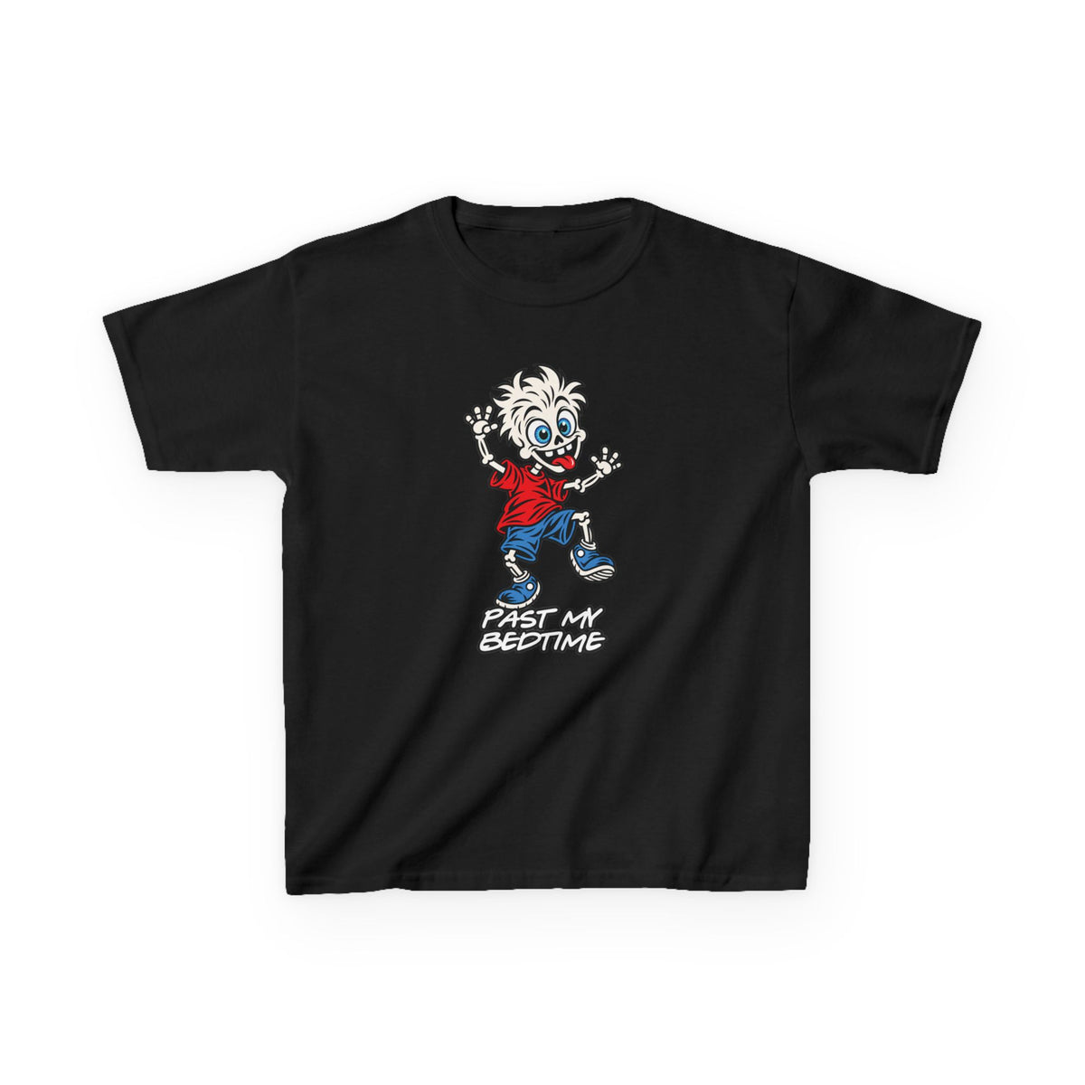 Kids T‑Shirt — 'Past My Bedtime' Cartoon Monster Tee