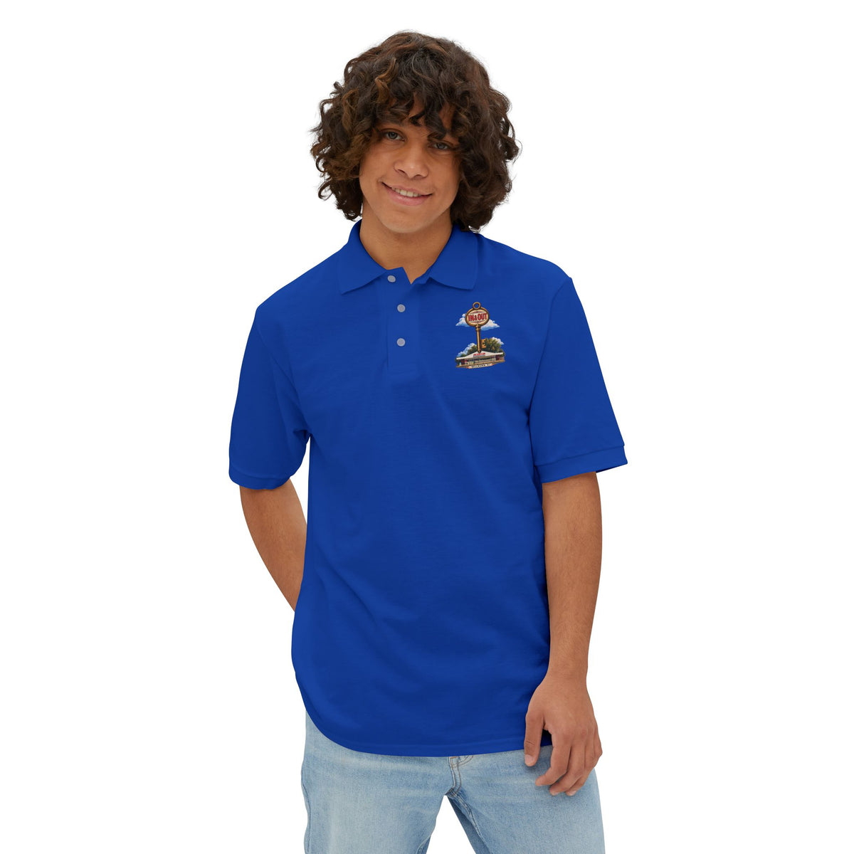 Men's Polo with Golf Sign Embroidery — Casual Golf Course Shirt
