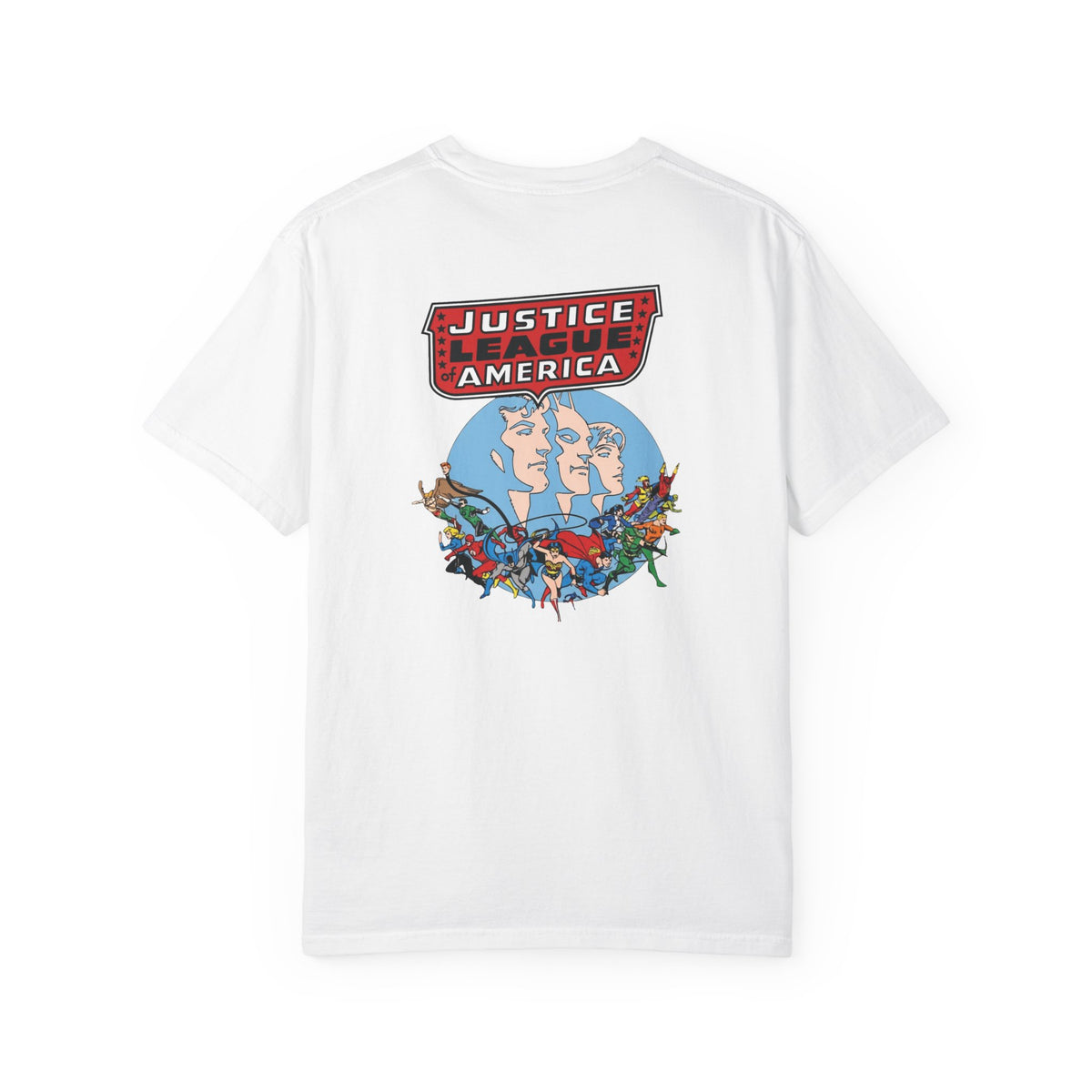 Justice League America Graphic T-Shirt — Vintage Superhero Backprint