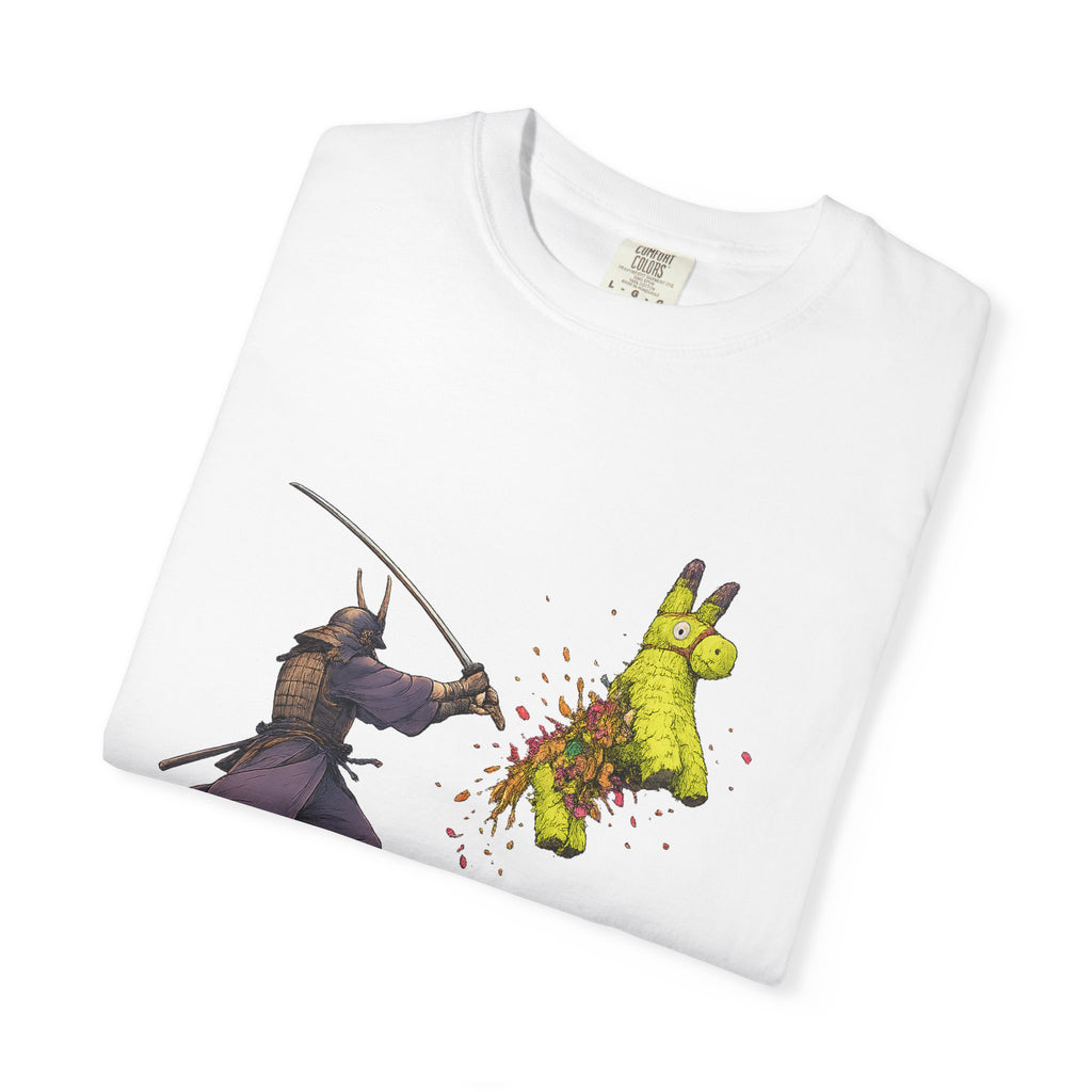 Samurai Piñata T-Shirt — Funny Sword Striking Piñata Tee