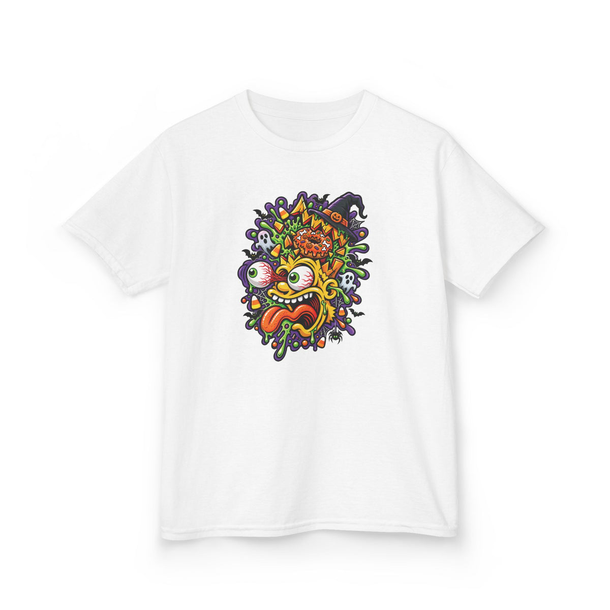 Kids T-Shirt — Colorful Cartoon Monster Face Graphic