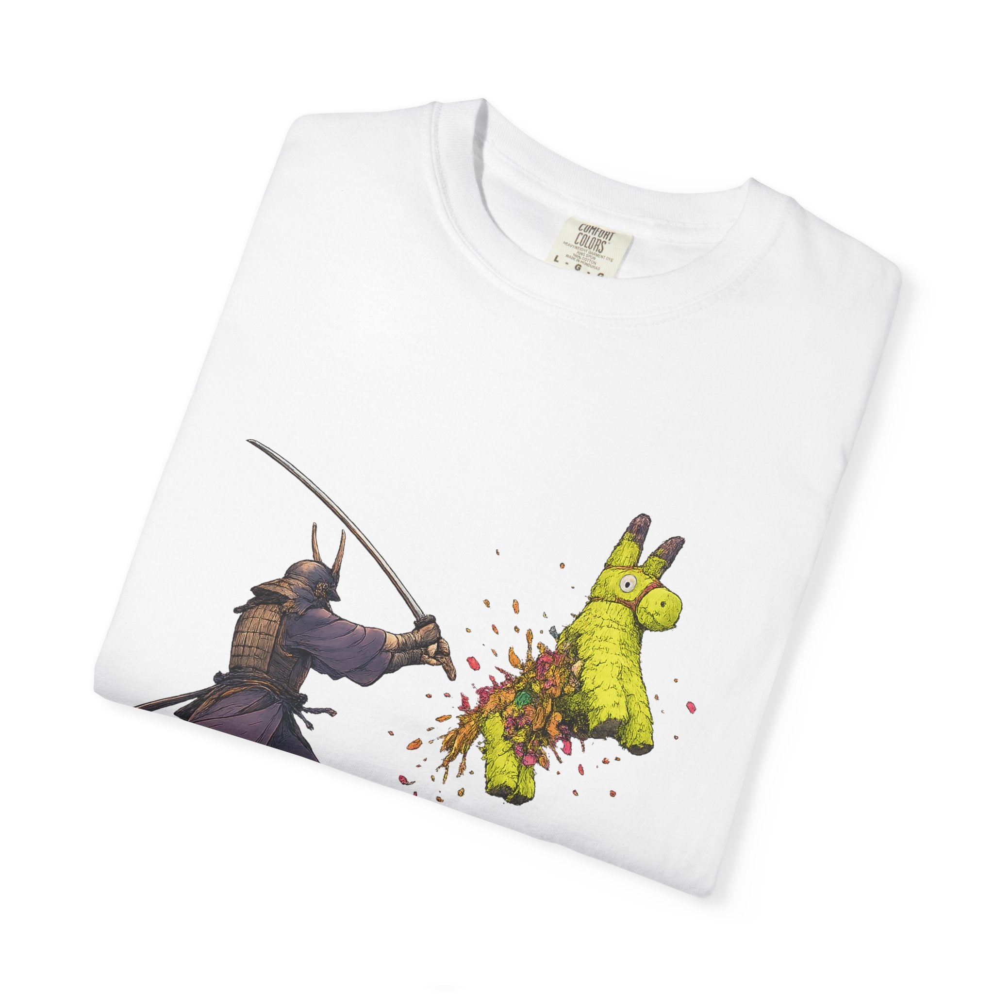 Samurai Piñata T-Shirt — Funny Sword Striking Piñata Tee