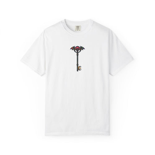 Demonic Bat Key T-Shirt — Gothic Skull Back Graphic Tee