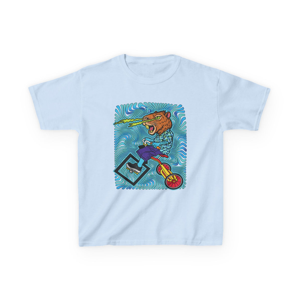 Kids Scooter Capybara T‑Shirt — Colorful Skateboard Art Tee for Active Kids