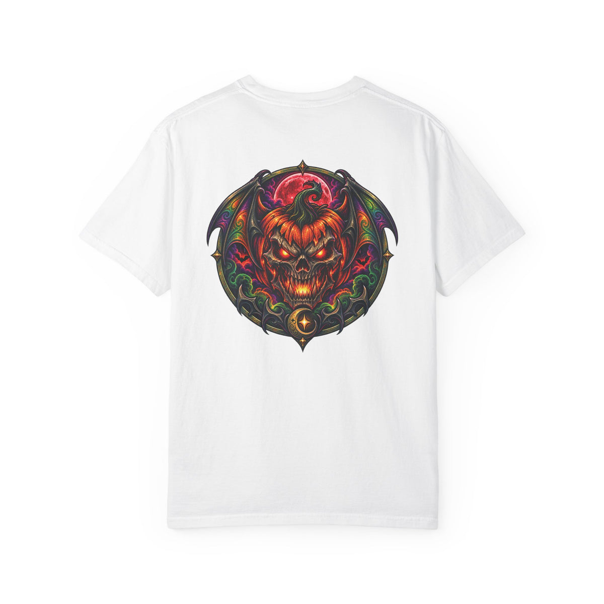 Demonic Bat Key T-Shirt — Gothic Skull Back Graphic Tee