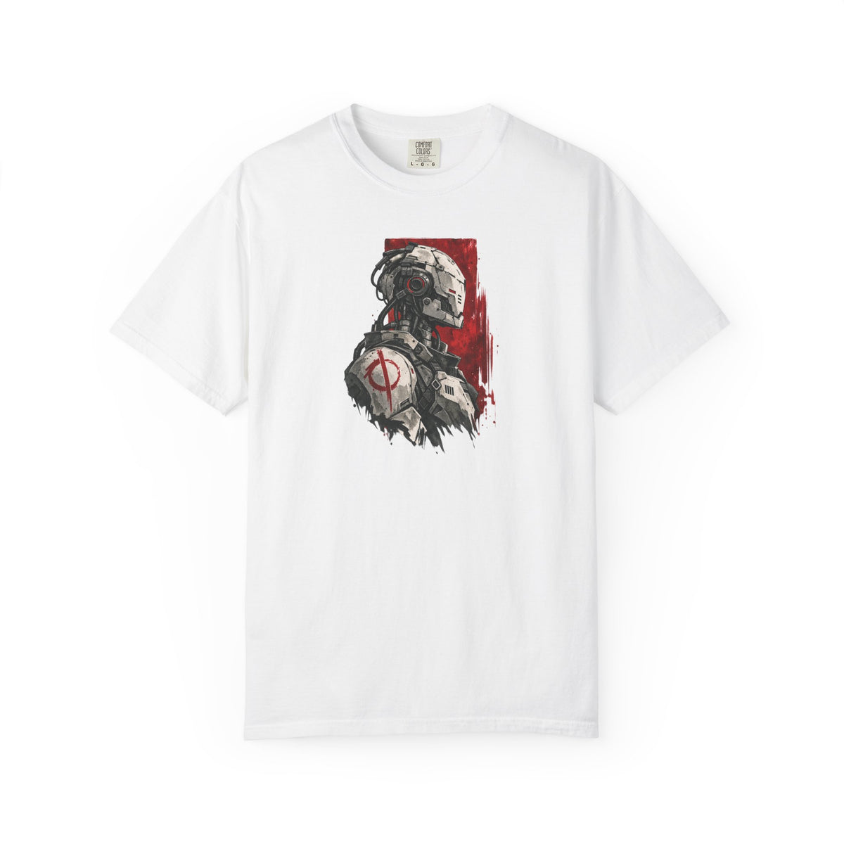 Soldier Skull Graphic T-Shirt — Red Target Emblem Military Art Tee