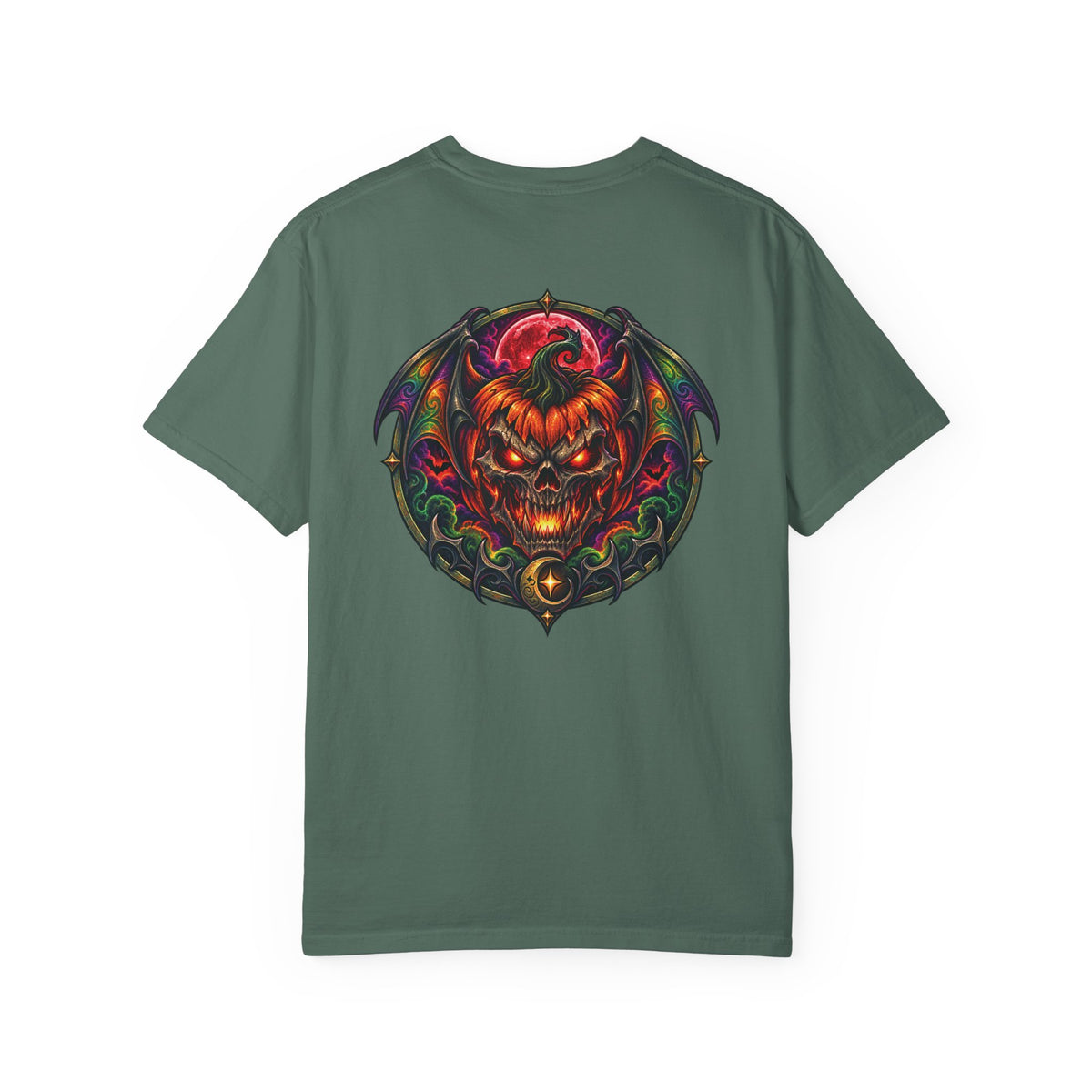 Demonic Bat Key T-Shirt — Gothic Skull Back Graphic Tee