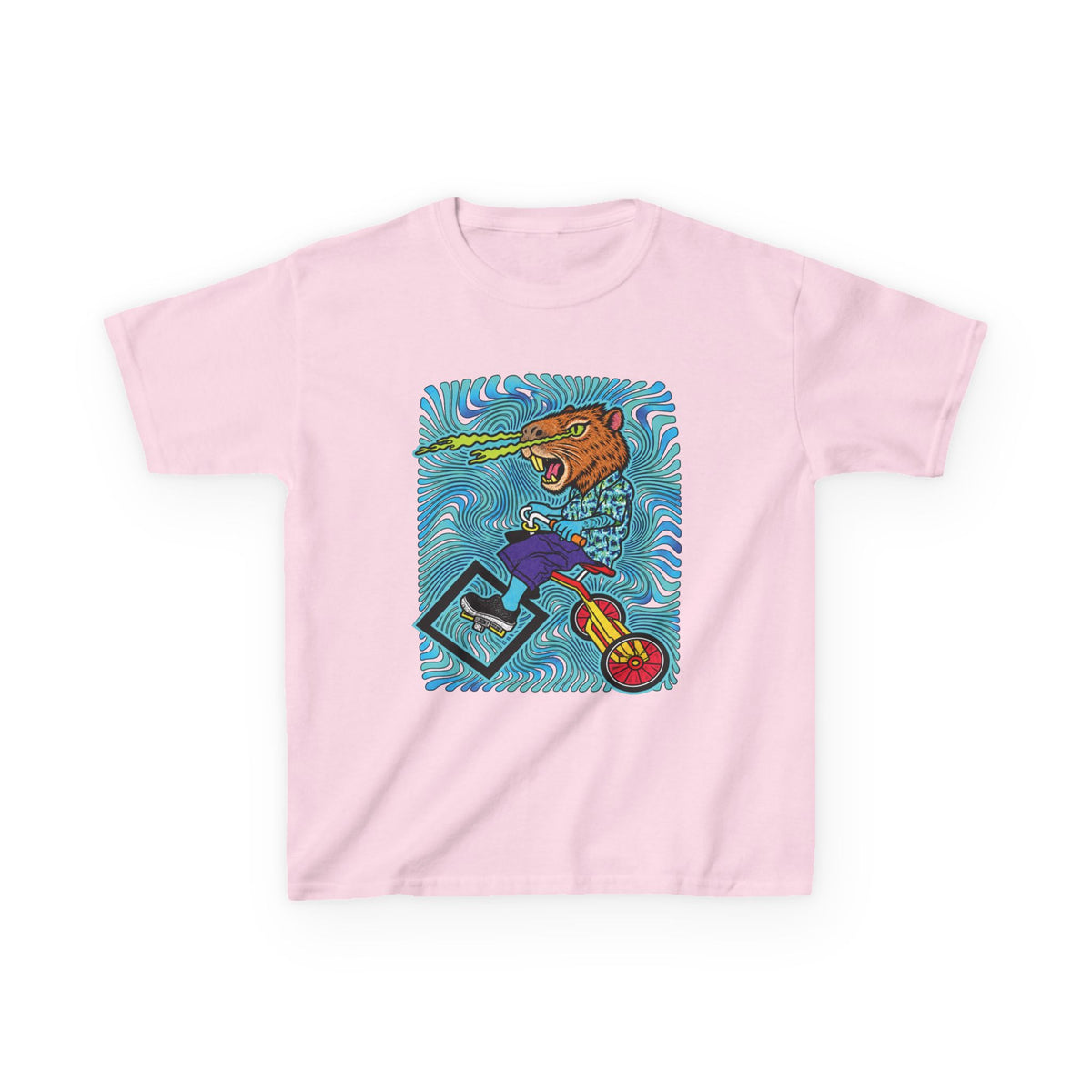Kids Scooter Capybara T‑Shirt — Colorful Skateboard Art Tee for Active Kids