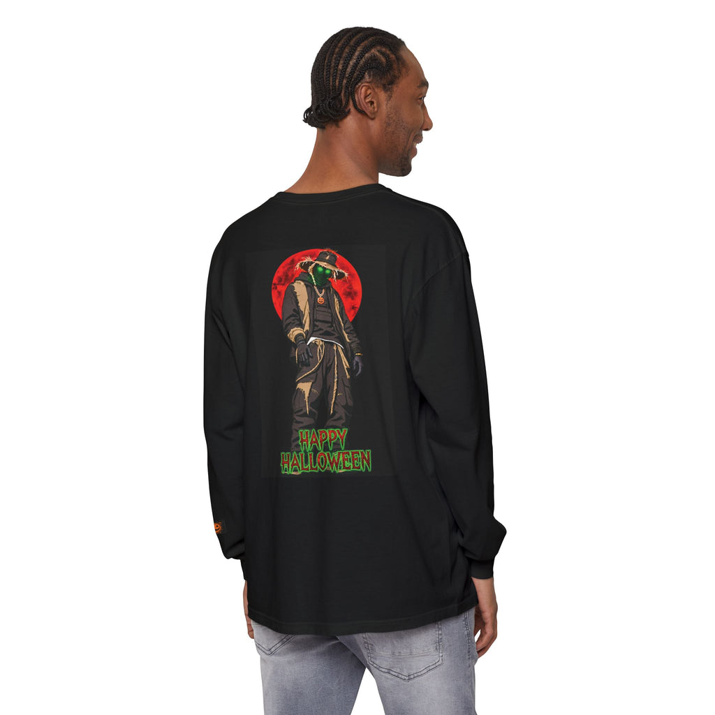 Unisex Garment-dyed Long Sleeve Halloween Biker-Wear T-Shirt