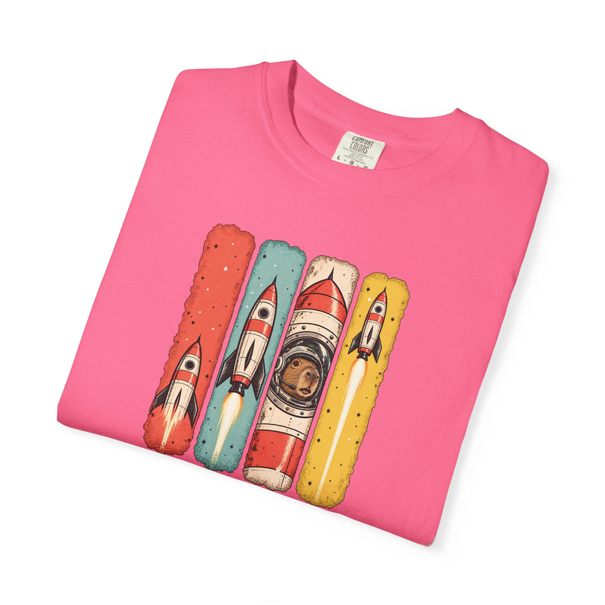 Capybara in Space Retro Graphic T-Shirt