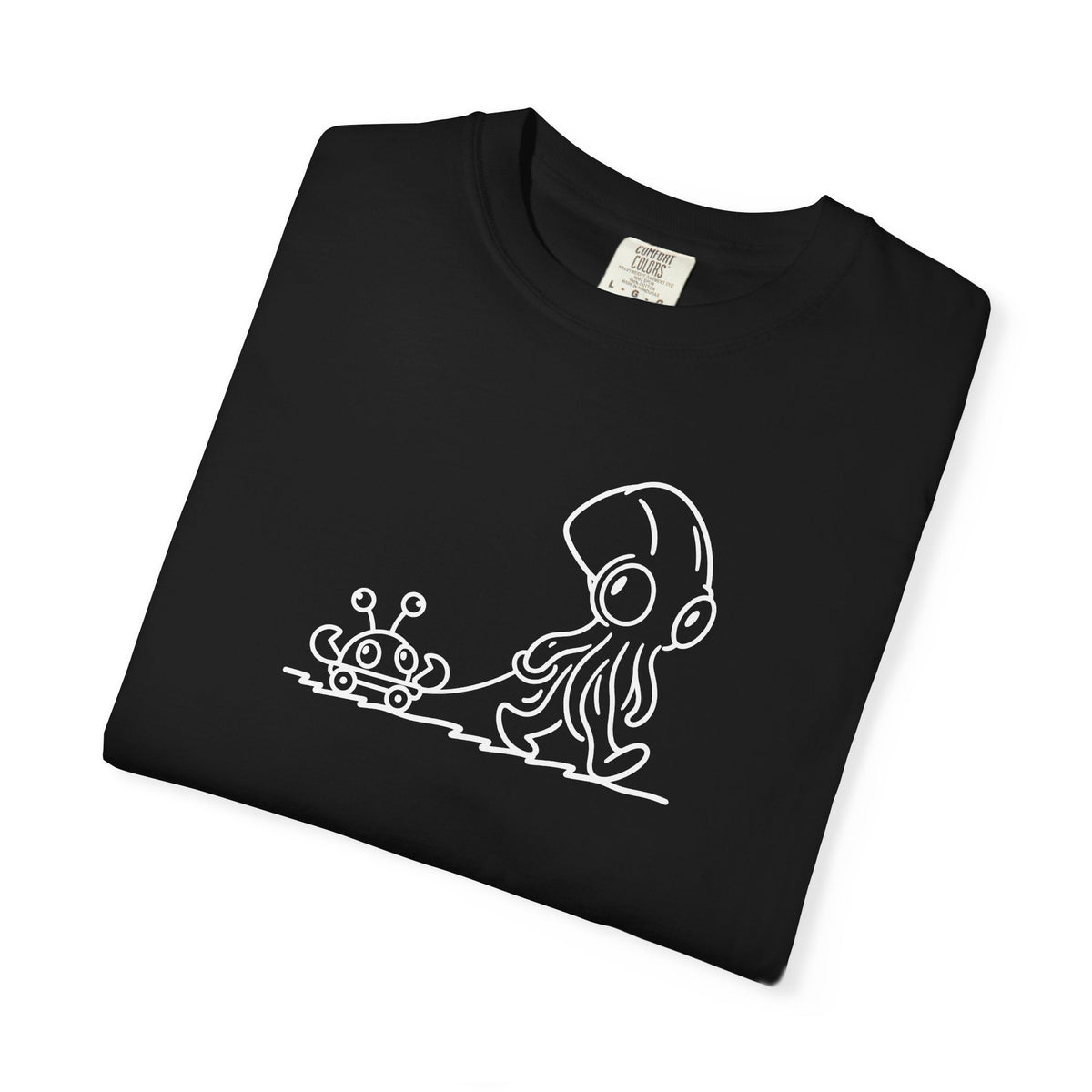 Octopus & Crab Line Art T-Shirt — Cute Minimal Marine Graphic Tee