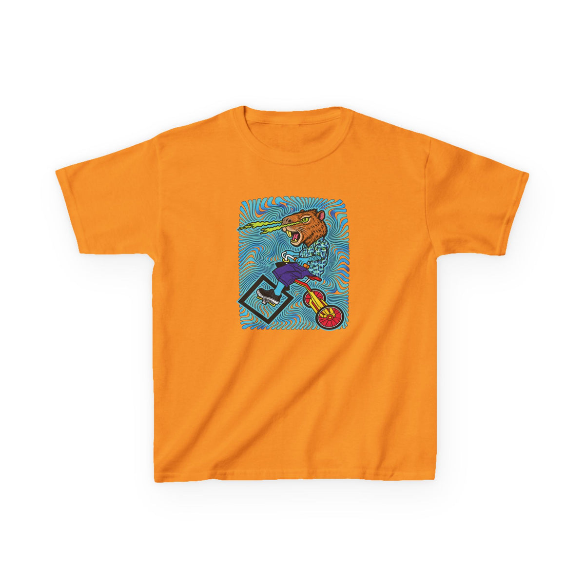 Kids Scooter Capybara T‑Shirt — Colorful Skateboard Art Tee for Active Kids