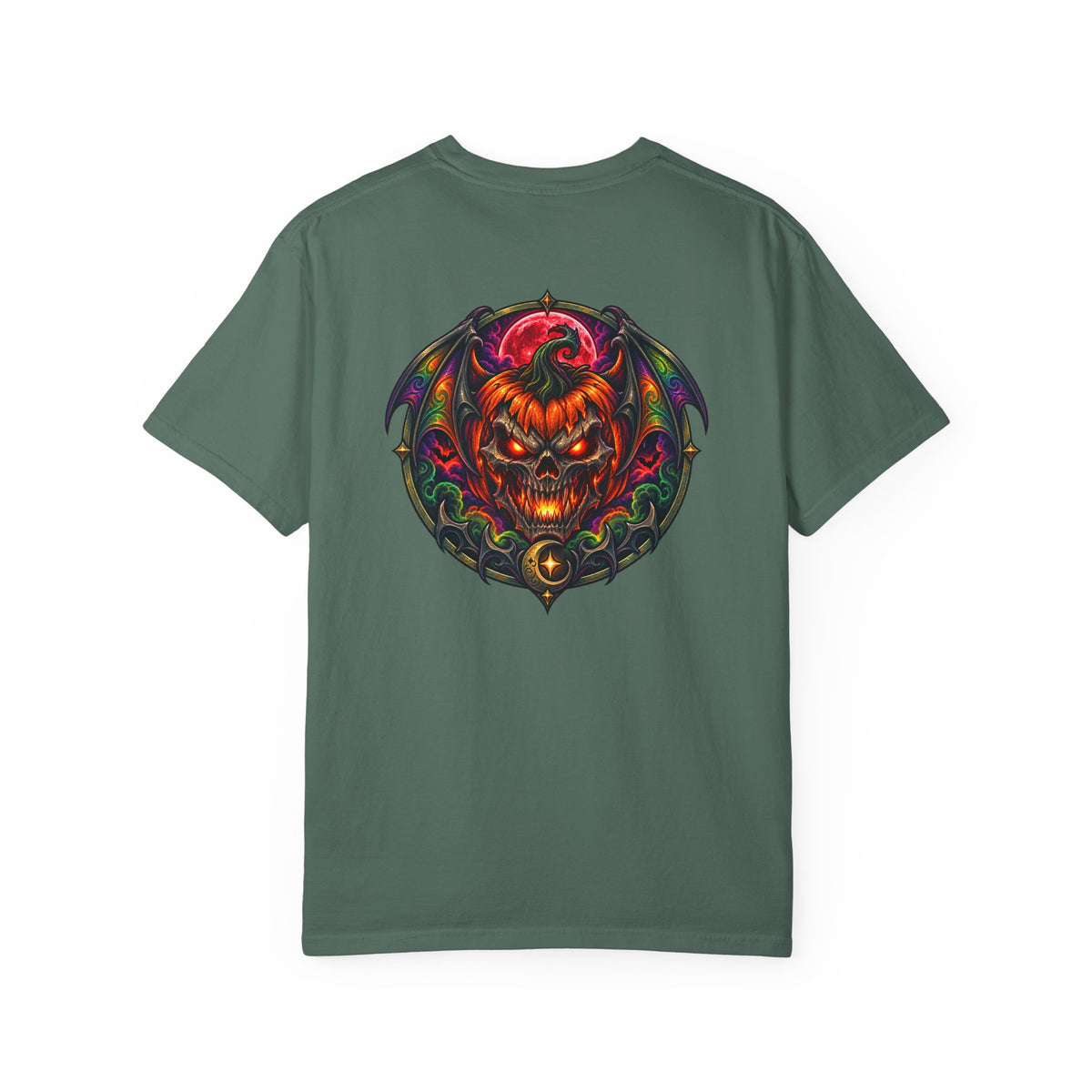 Demonic Bat Key T-Shirt — Gothic Skull Back Graphic Tee