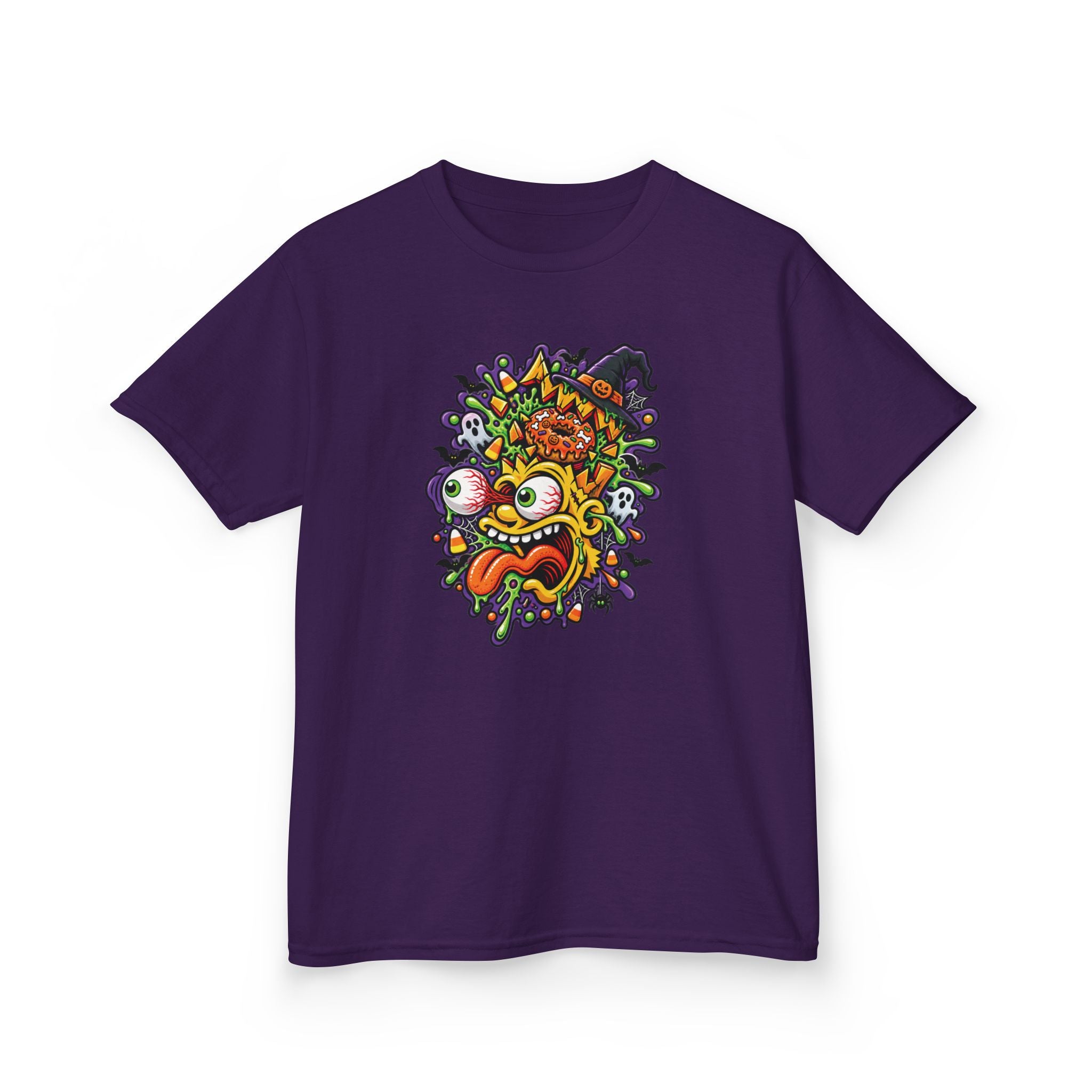 Kids T-Shirt — Colorful Cartoon Monster Face Graphic