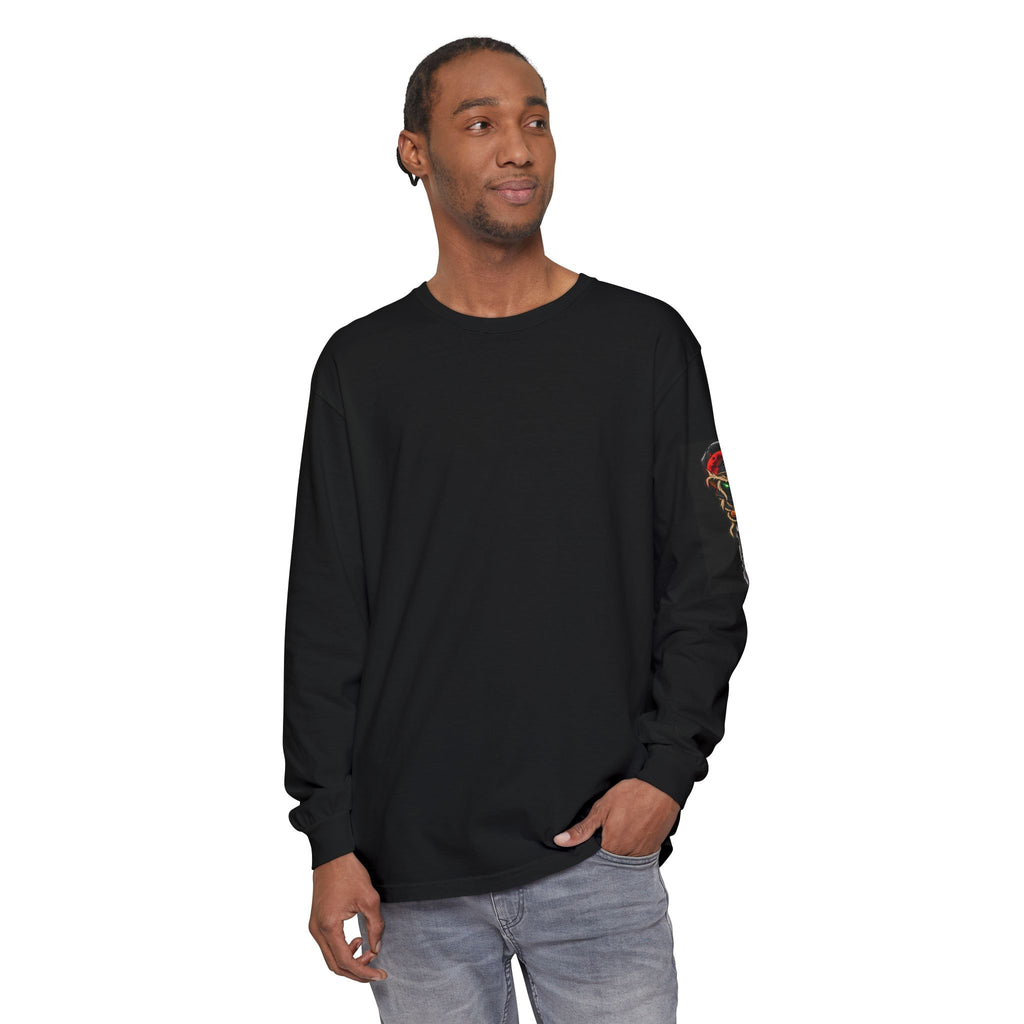 Unisex Garment-dyed Long Sleeve Halloween Biker-Wear T-Shirt
