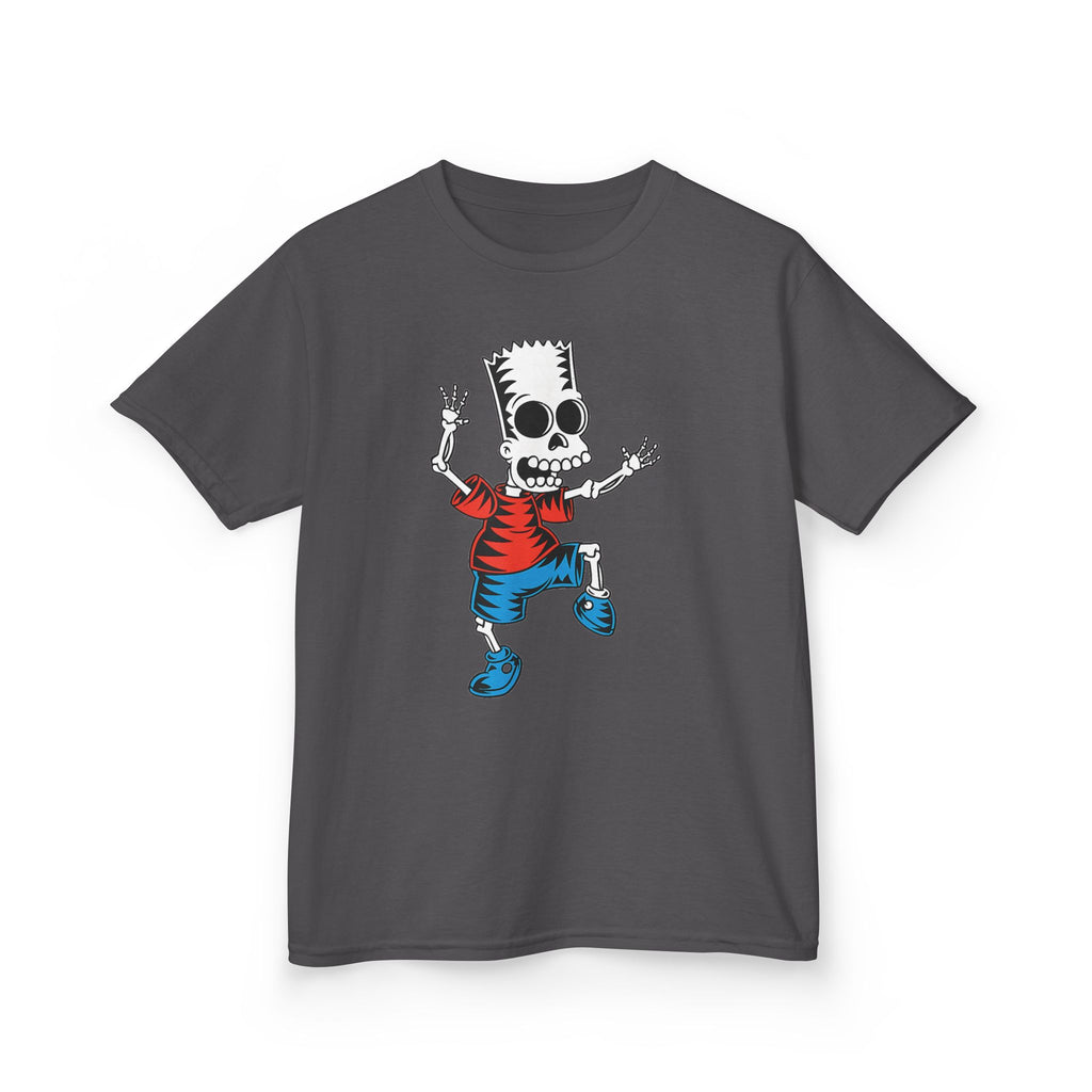 Kids T-Shirt — Cartoon Skeleton Boy Graphic (Skull Bart Style)