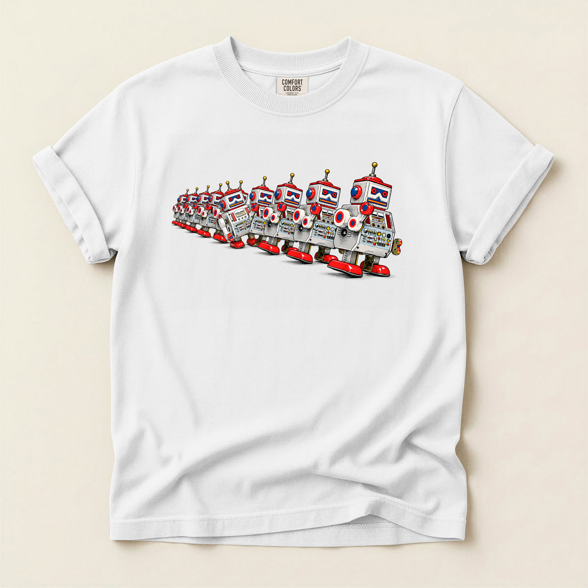 Retro Robot Lineup T-Shirt