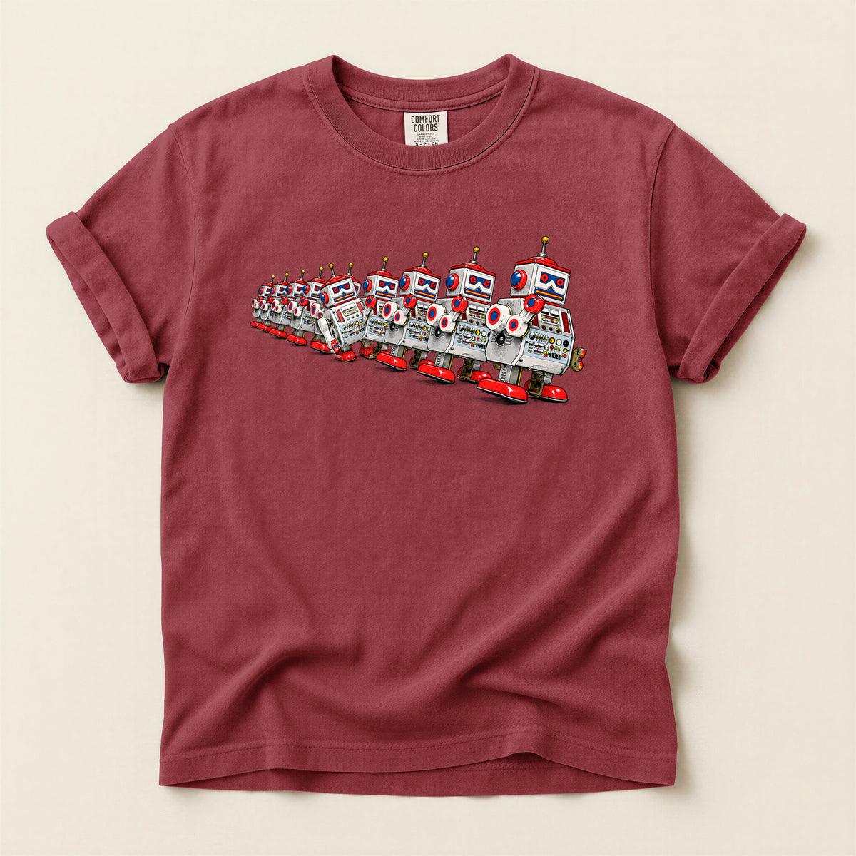 Retro Robot Lineup T-Shirt