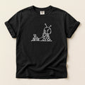 Alien & Rover Outline T-Shirt — Cute Space Robot Graphic Tee