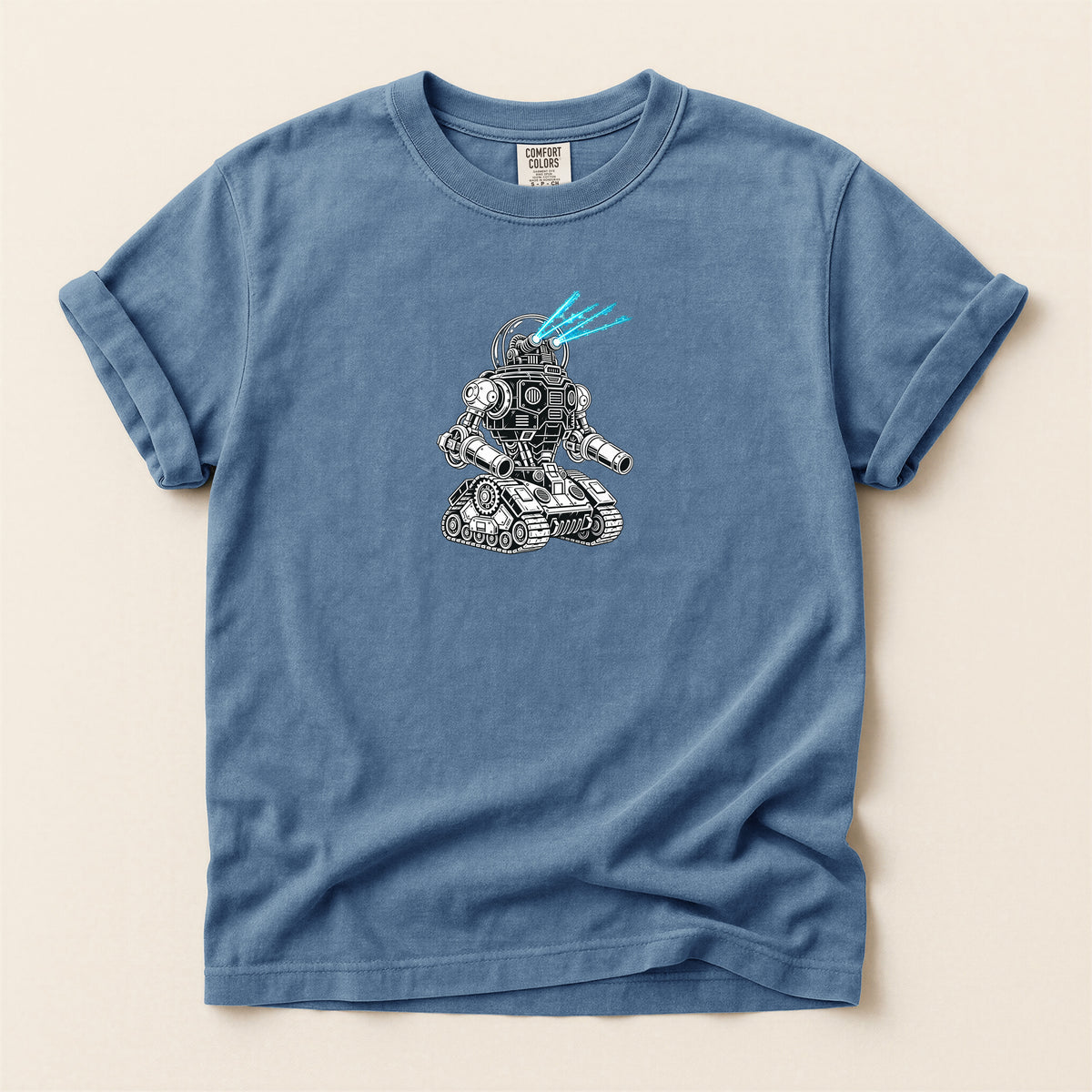 Robot Tank Graphic Tee — Retro Mech Illustration T-Shirt