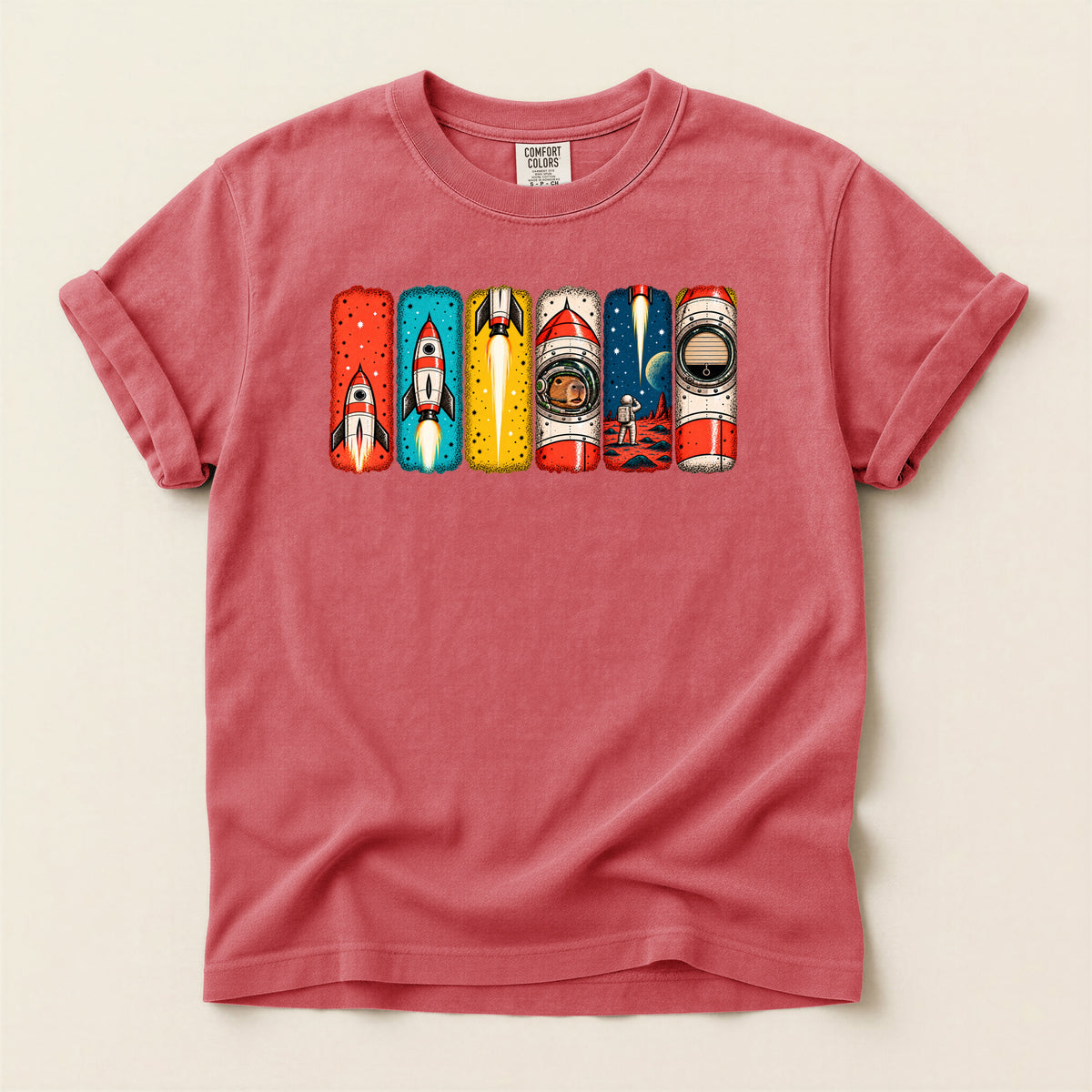 Capybara "UP UP and AWAY!" — Retro Graphic