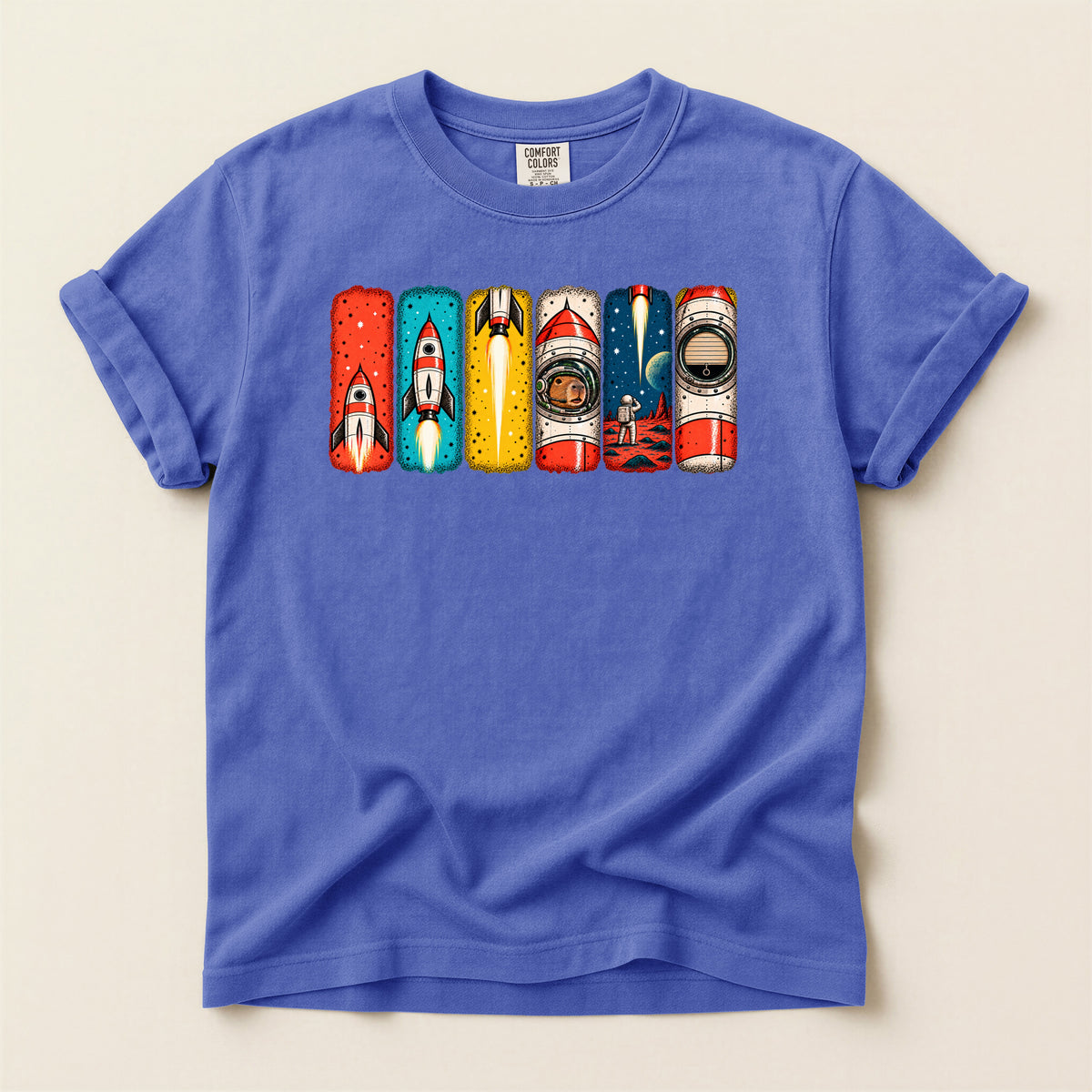 Capybara "UP UP and AWAY!" — Retro Graphic