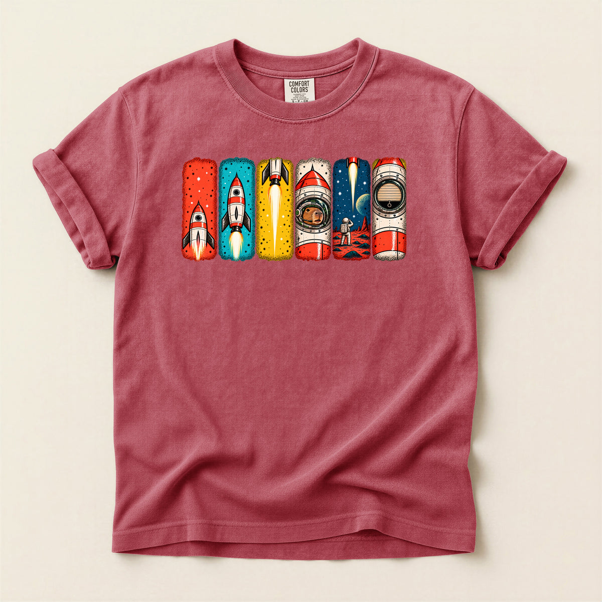 Capybara "UP UP and AWAY!" — Retro Graphic