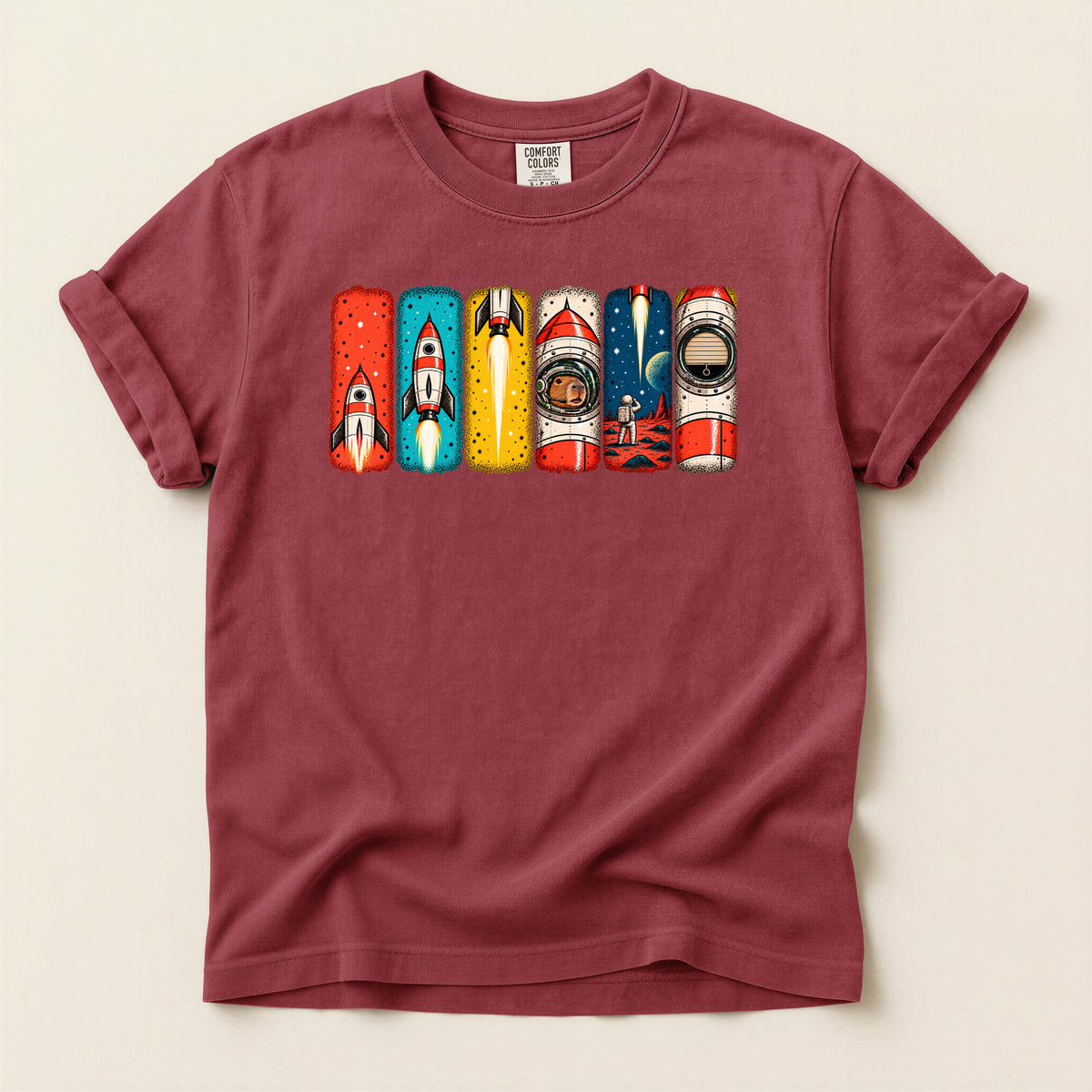 Capybara "UP UP and AWAY!" — Retro Graphic