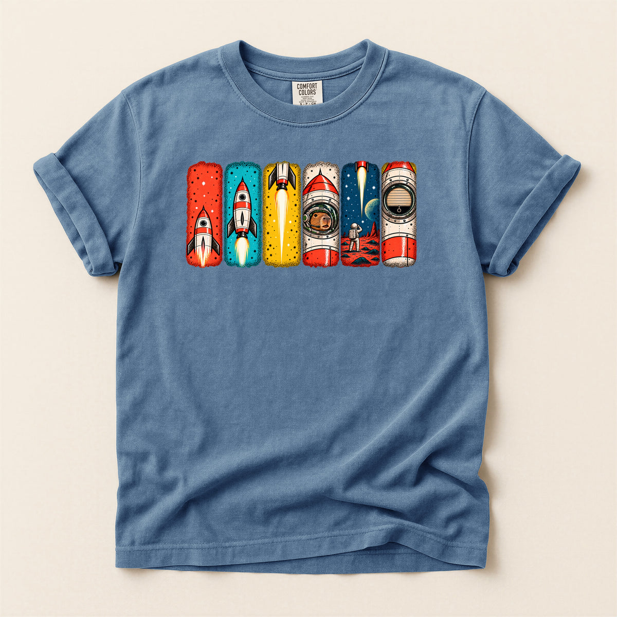 Capybara "UP UP and AWAY!" — Retro Graphic