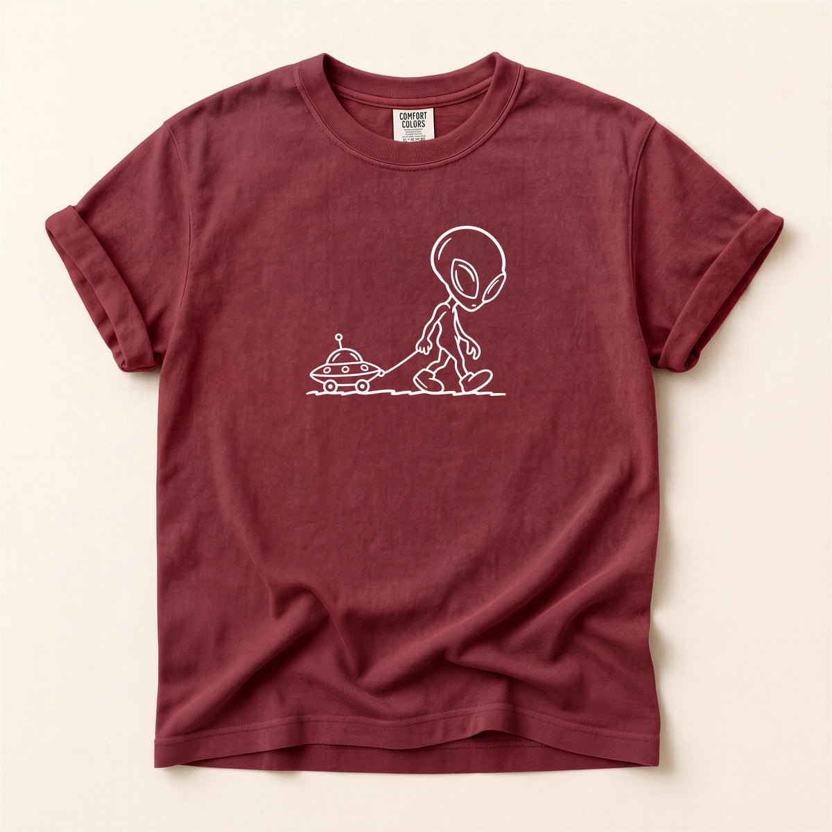 Alien Sketch T-Shirt — Minimal UFO Graphic Tee