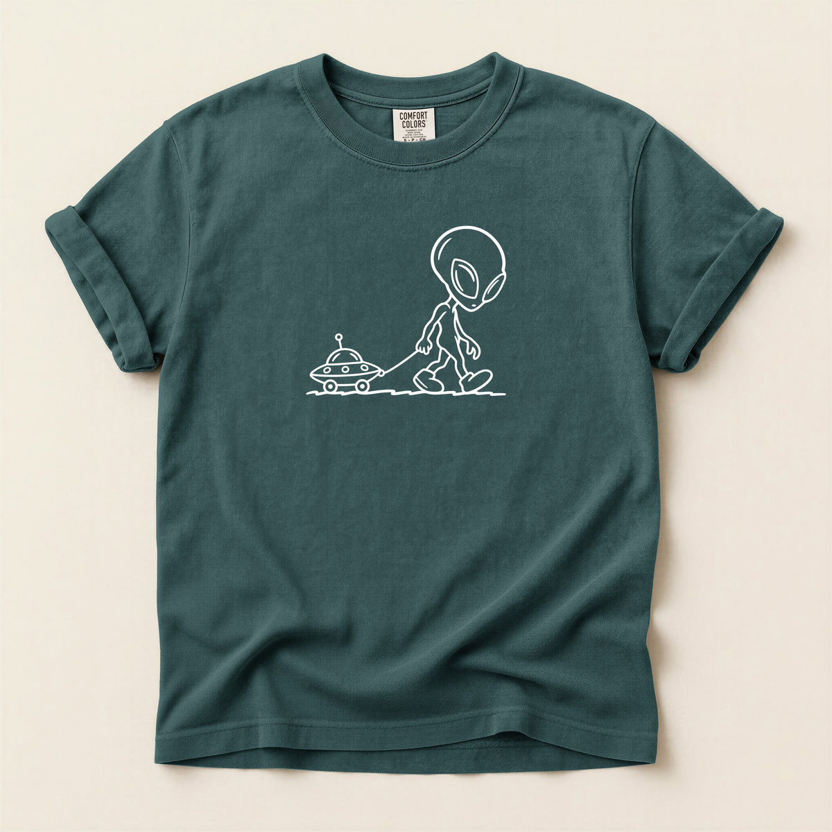Alien Sketch T-Shirt — Minimal UFO Graphic Tee