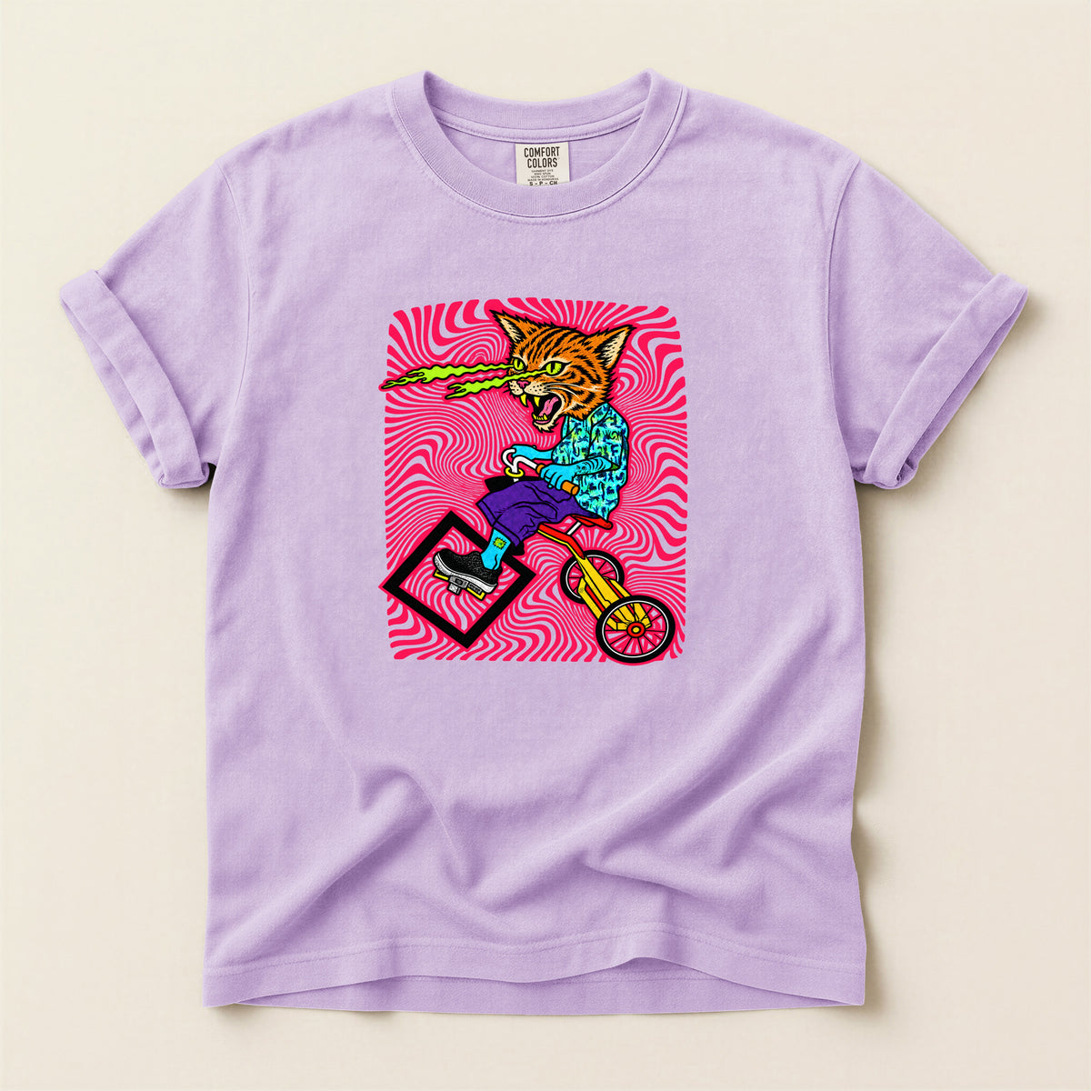 Cat Attack  Graphic T-Shirt — Retro Psychedelic Skate Tee