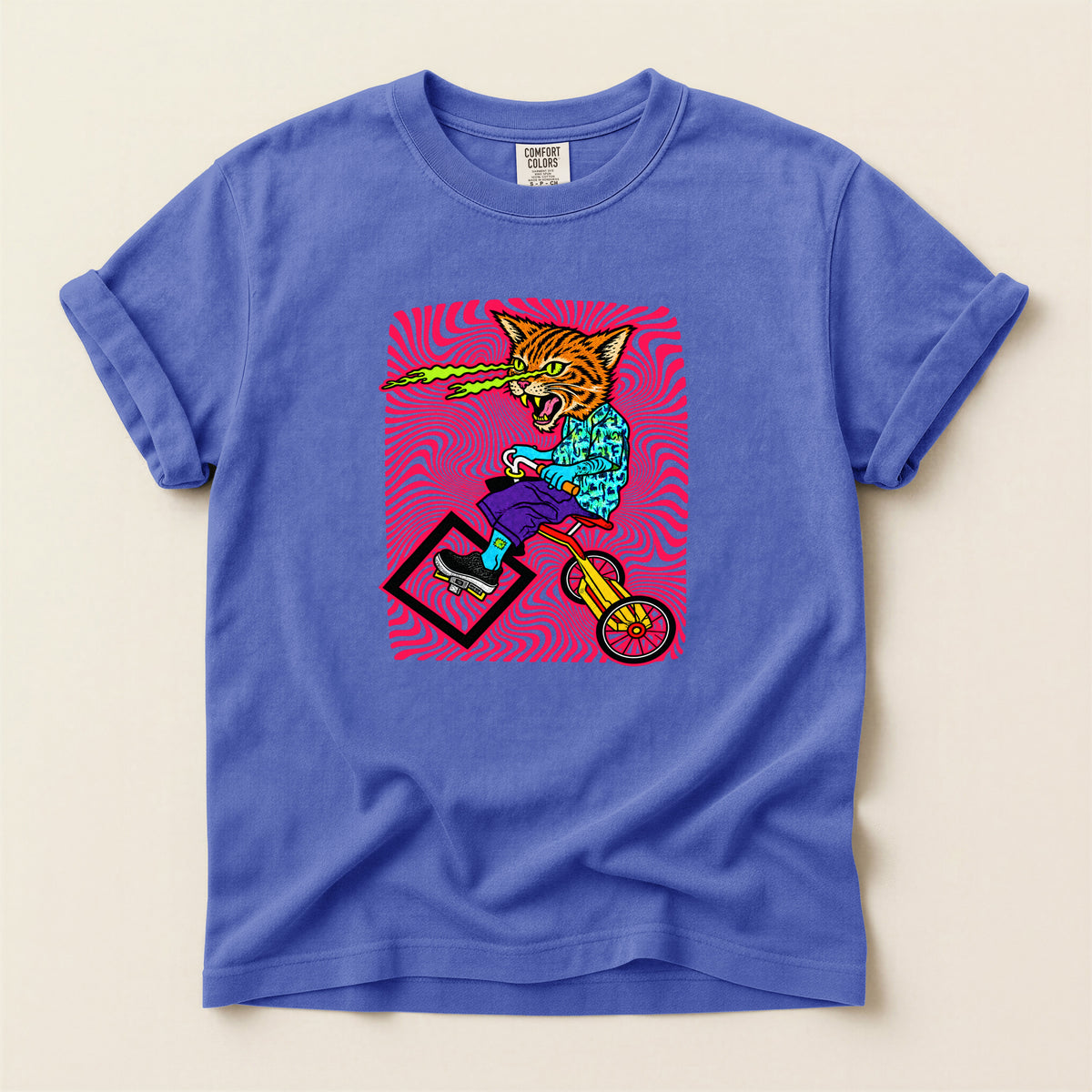 Cat Attack  Graphic T-Shirt — Retro Psychedelic Skate Tee