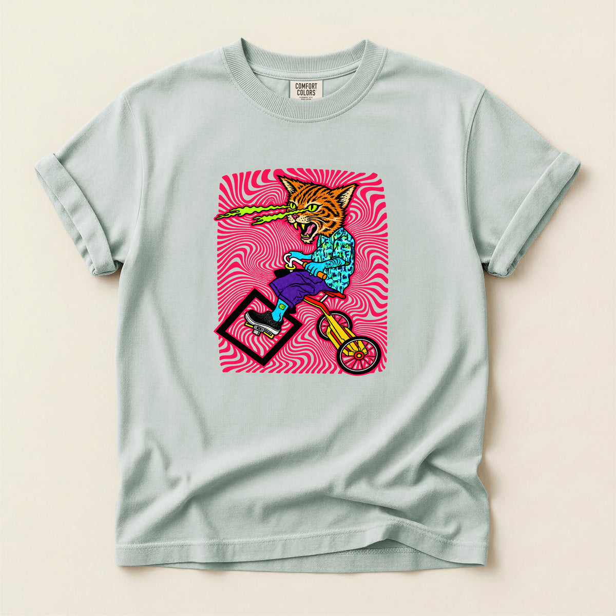 Cat Attack  Graphic T-Shirt — Retro Psychedelic Skate Tee