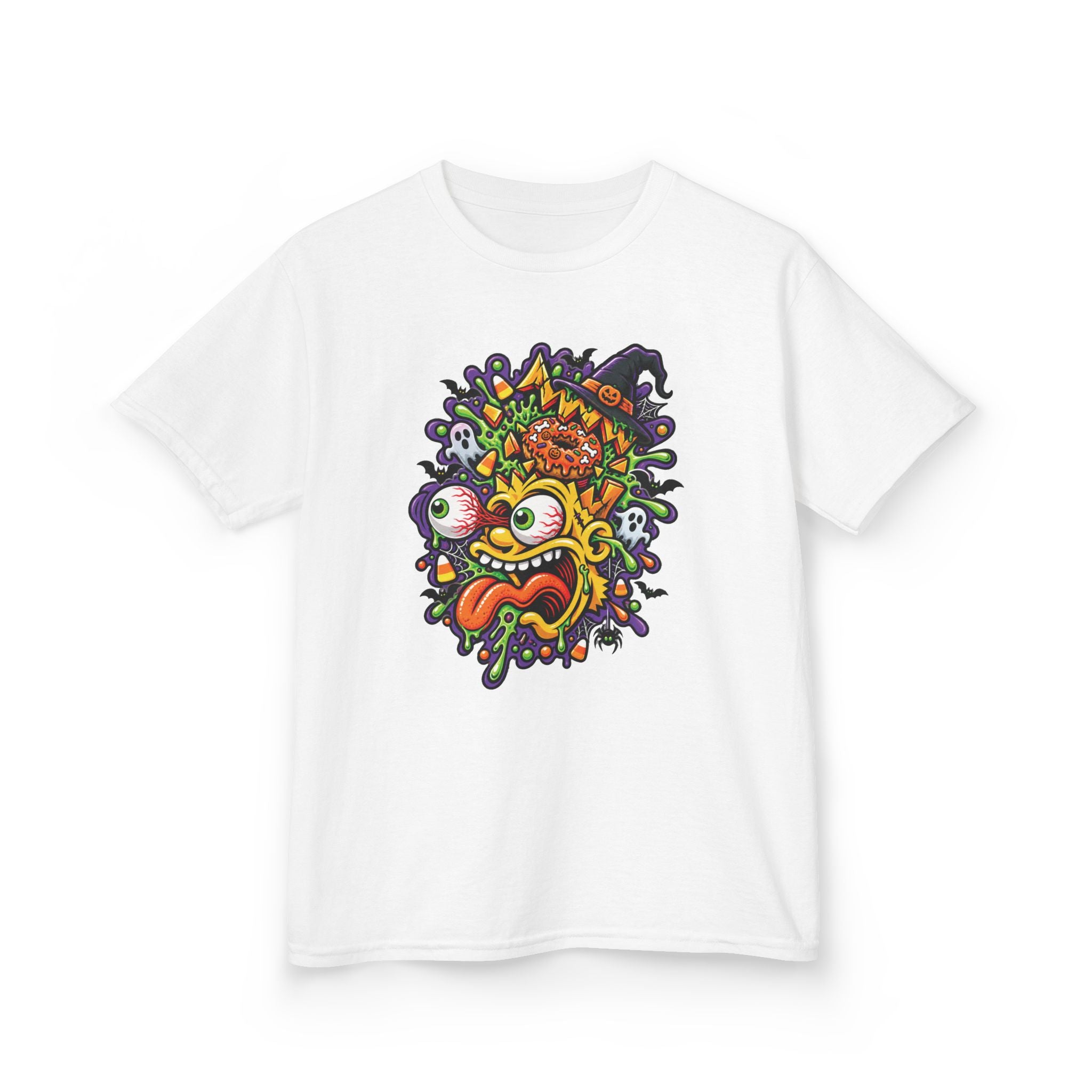 Kids T-Shirt — Colorful Cartoon Monster Face Graphic