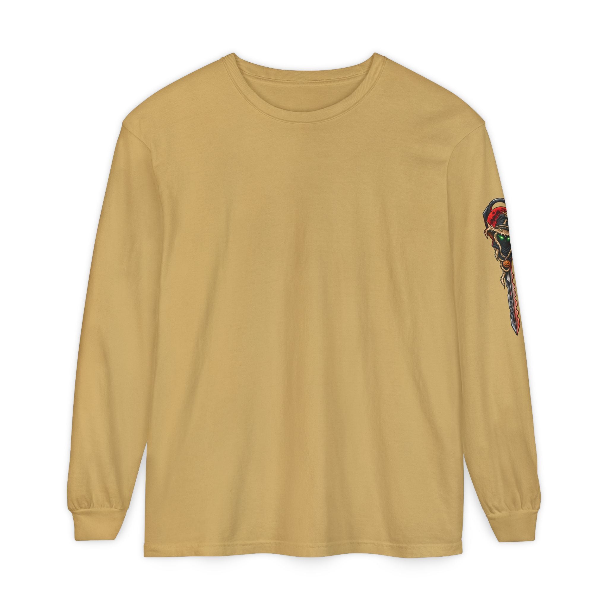 Unisex Garment-dyed Long Sleeve Halloween Biker-Wear T-Shirt