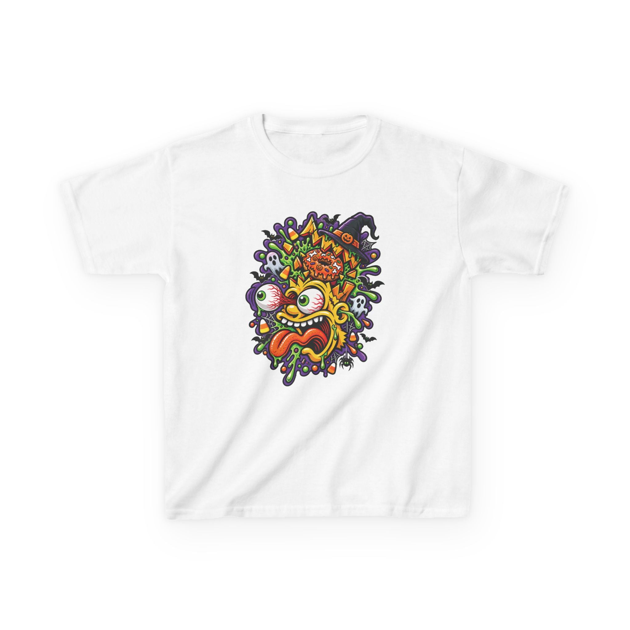 Kids T-Shirt — Colorful Cartoon Monster Face Graphic