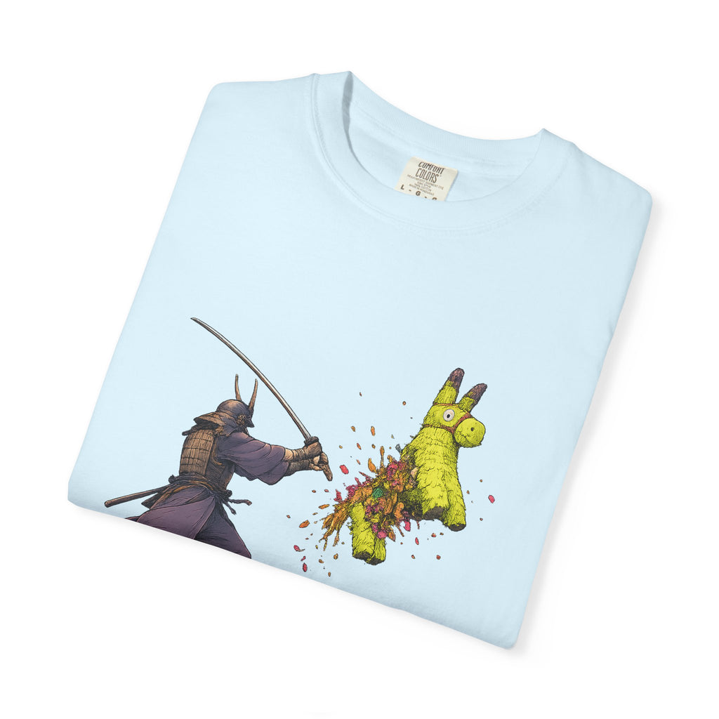 Samurai Piñata T-Shirt — Funny Sword Striking Piñata Tee