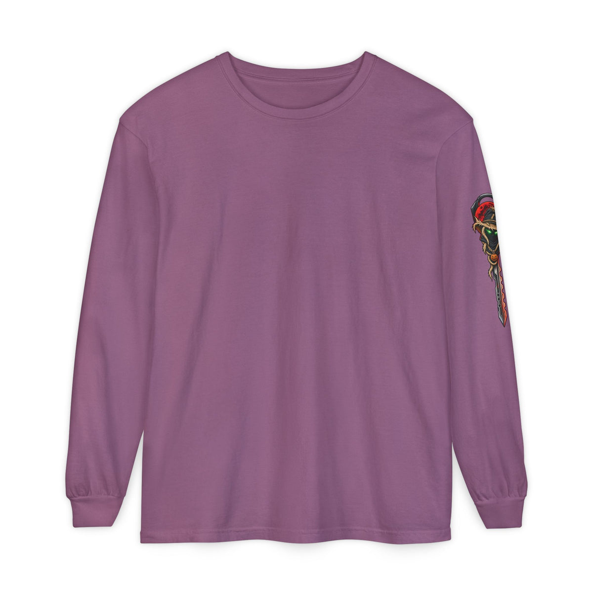 Unisex Garment-dyed Long Sleeve Halloween Biker-Wear T-Shirt