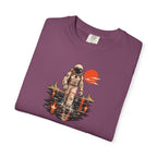 Astronaut Lake Scene T-Shirt — Retro Space Explorer Graphic Tee