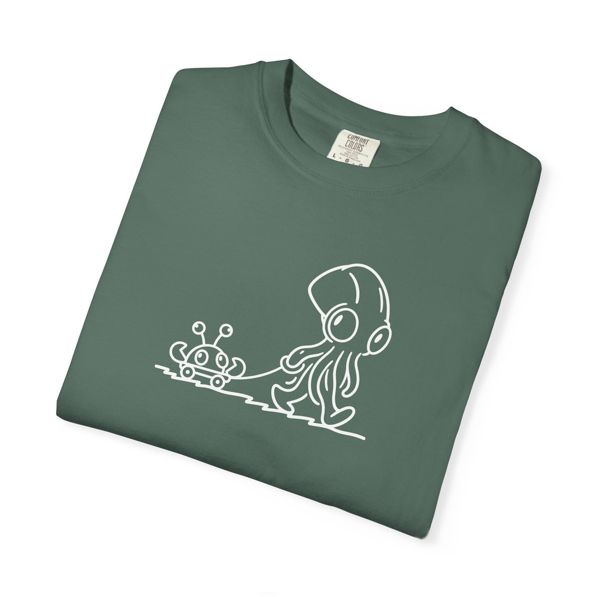 Octopus & Crab Line Art T-Shirt — Cute Minimal Marine Graphic Tee