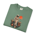 Astronaut Lake Scene T-Shirt — Retro Space Explorer Graphic Tee