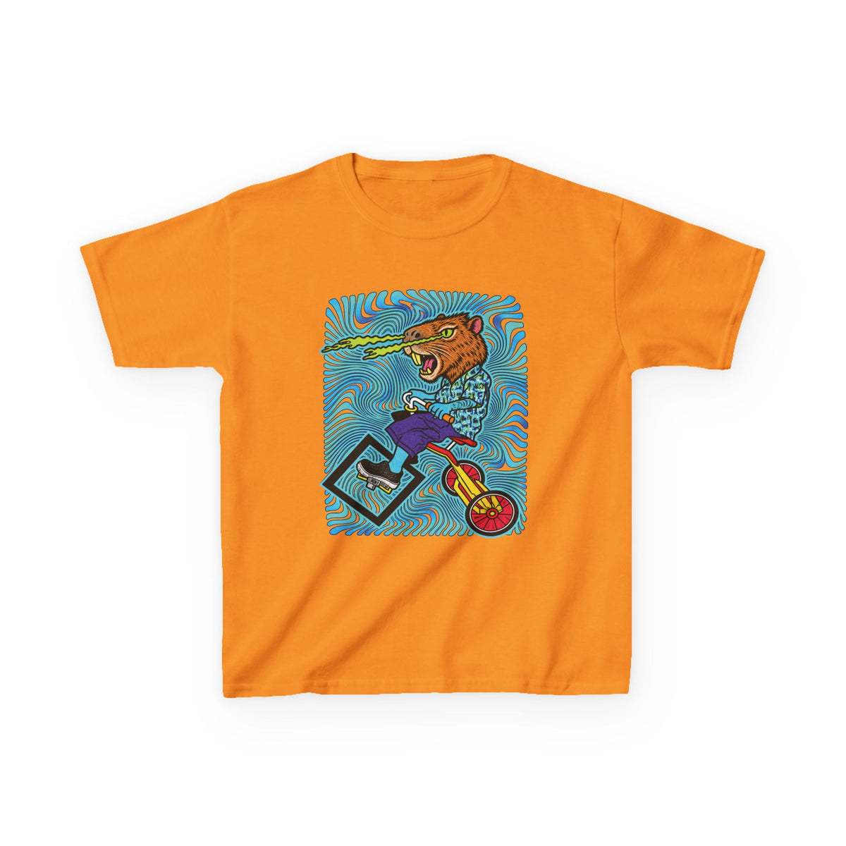 Kids Scooter Capybara T‑Shirt — Colorful Skateboard Art Tee for Active Kids