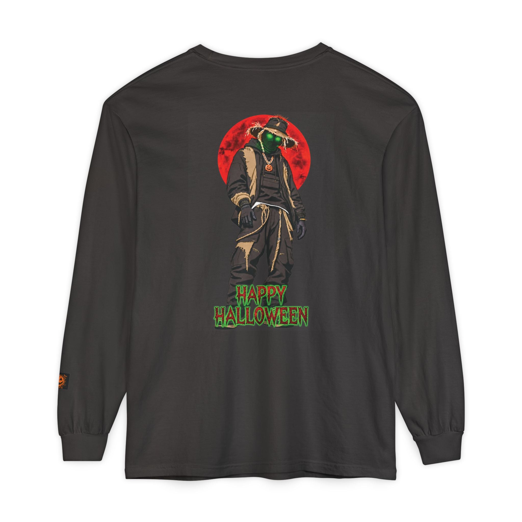 Unisex Garment-dyed Long Sleeve Halloween Biker-Wear T-Shirt