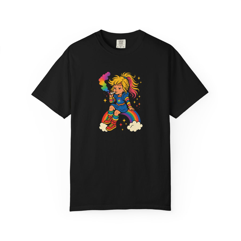 Retro Rainbow Skategirl T-Shirt — Cute 80s Skateboarding Graphic Tee